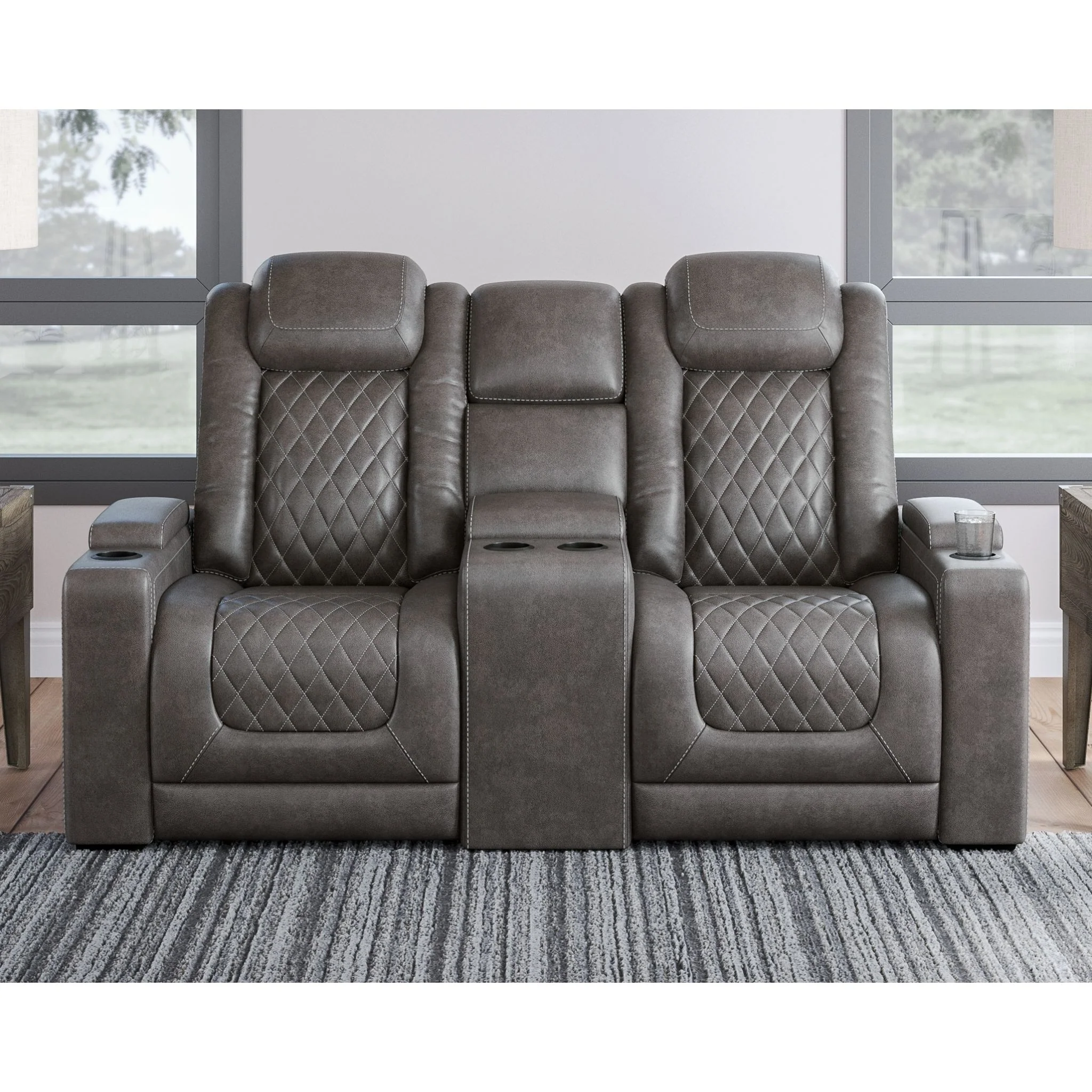 HyllMont Power Reclining Loveseat with Console - Image 2
