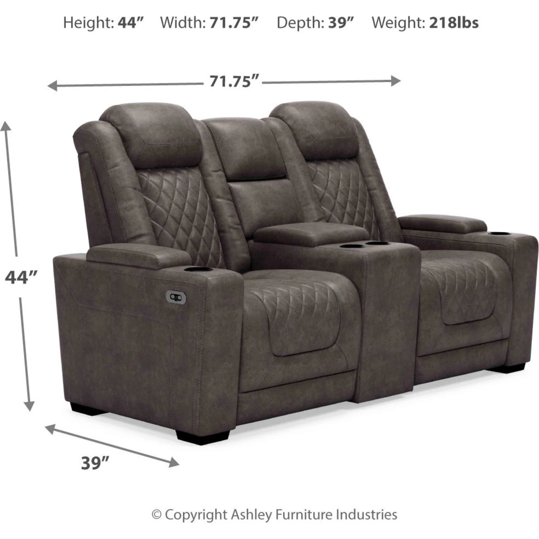 HyllMont Power Reclining Loveseat with Console - Image 23
