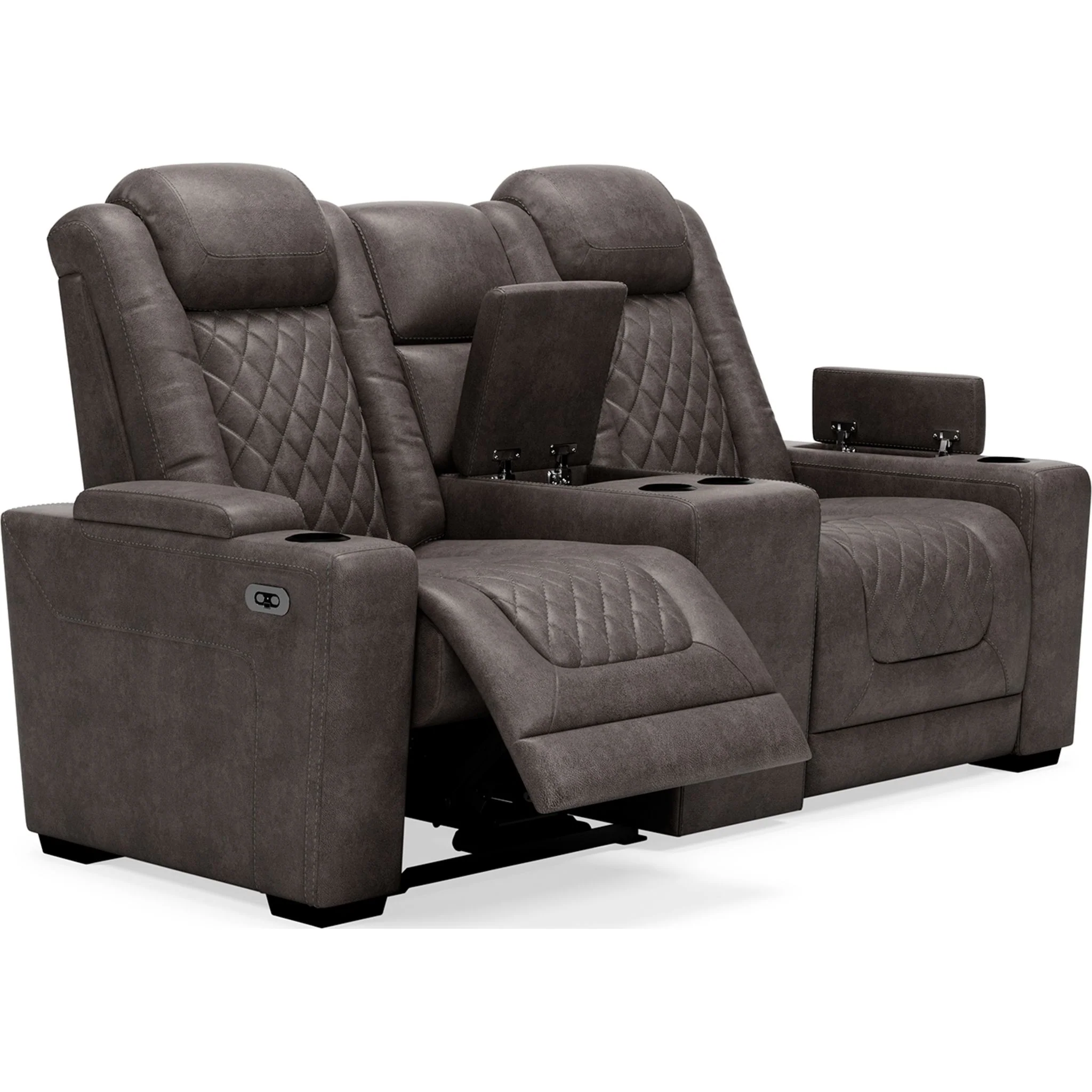 HyllMont Power Reclining Loveseat with Console - Image 4