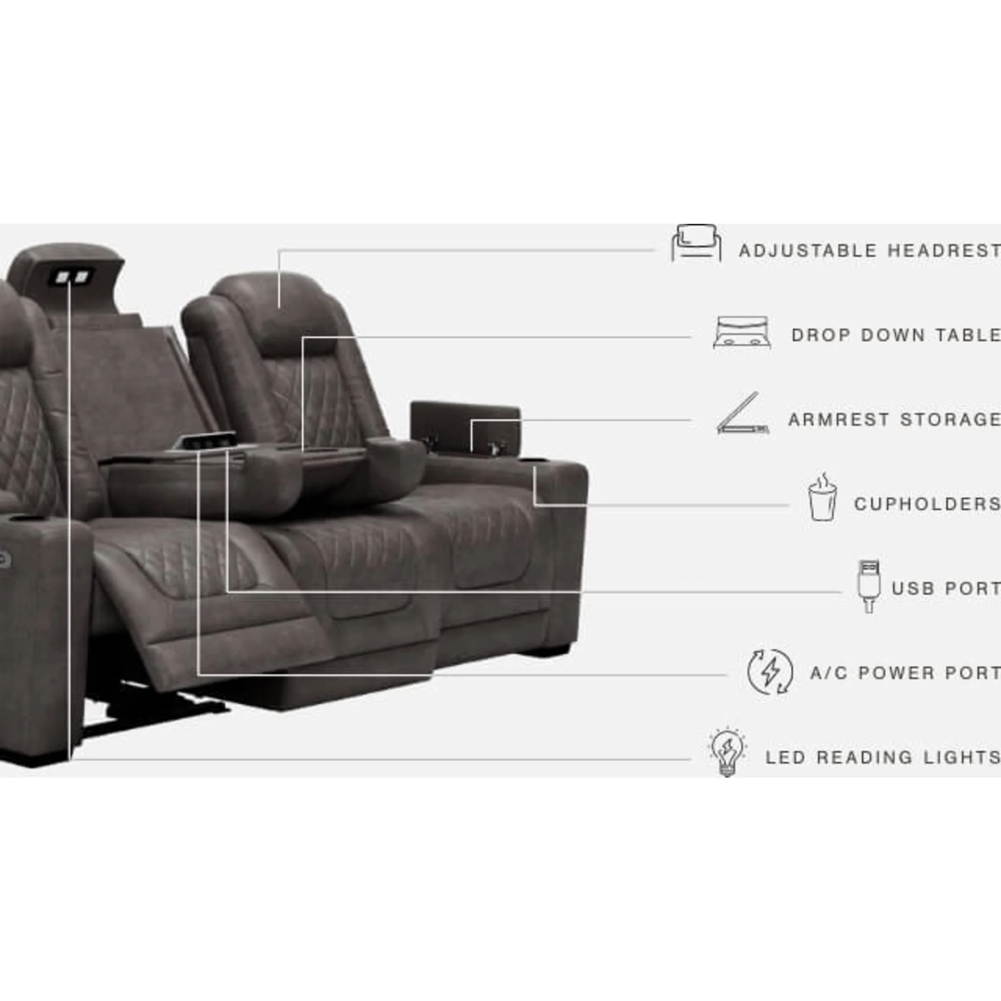 HyllMont Reclining Sofa with Power - Image 16