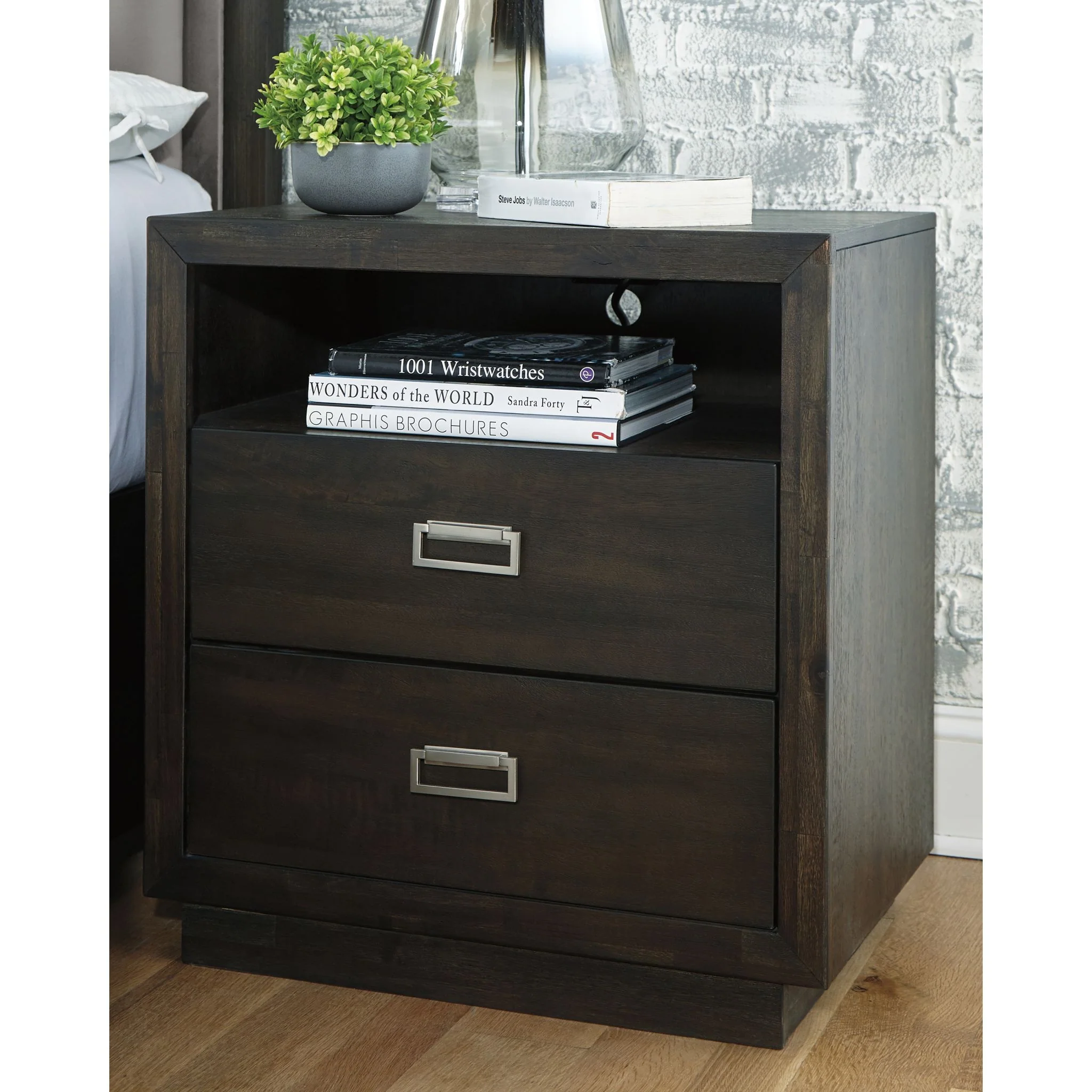 Hyndell Two Drawer Nightstand - Image 2