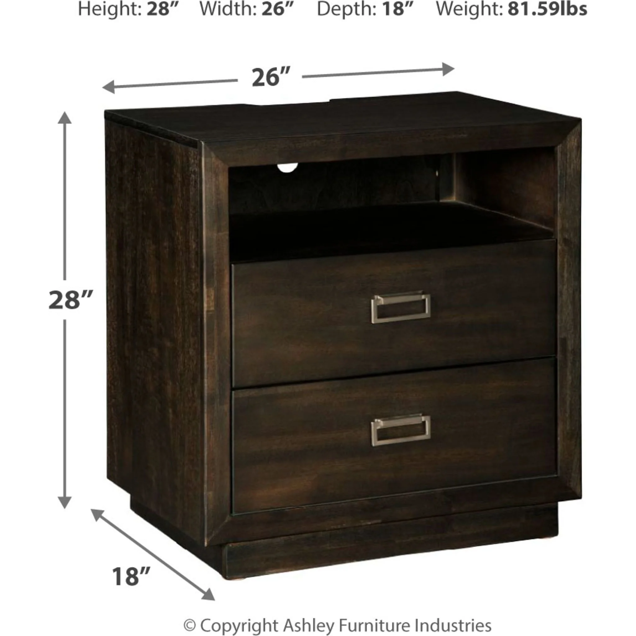 Hyndell Two Drawer Nightstand - Image 4
