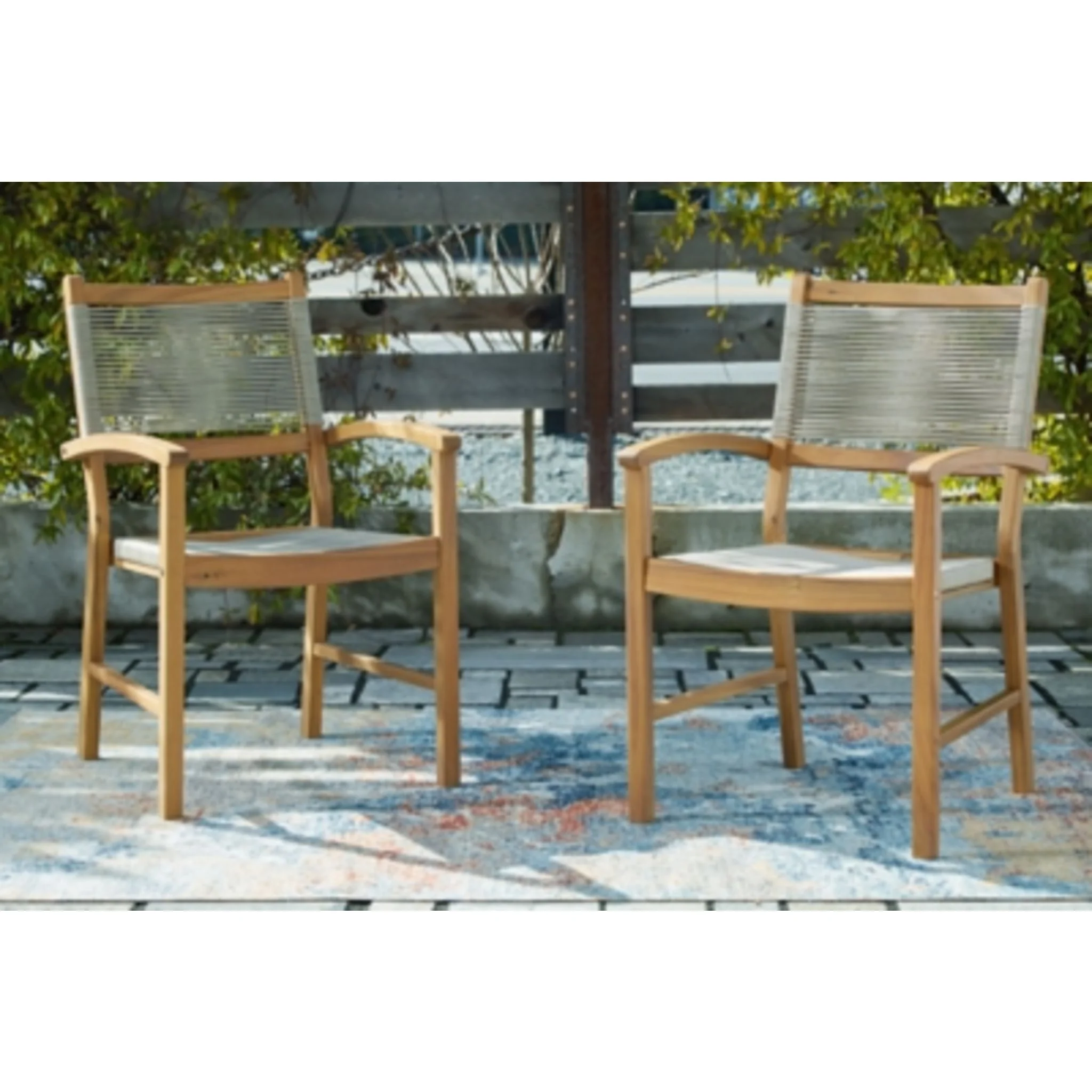 Outdoor Janiyah Arm Chair with Cushion (set of 2) - Image 2