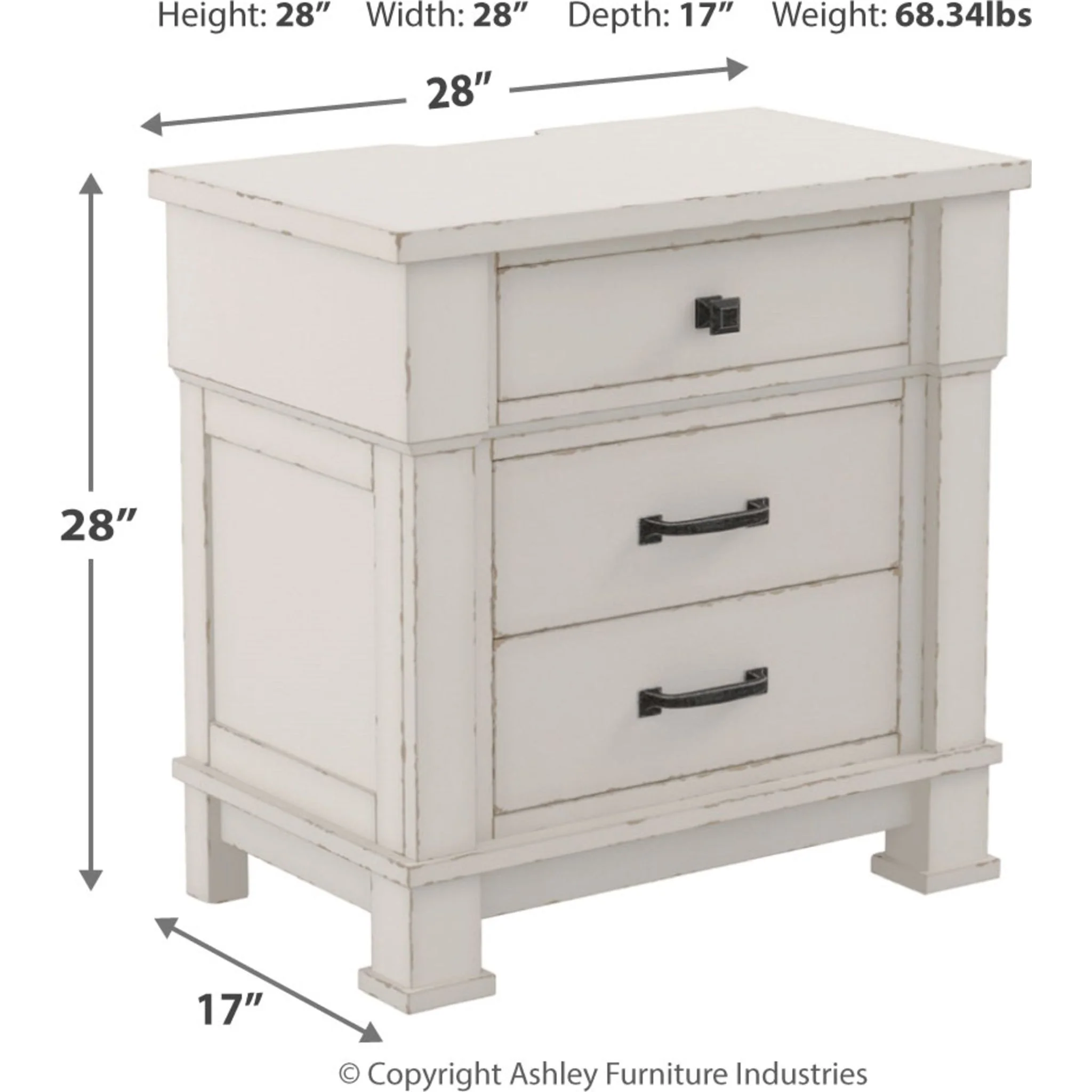 Jennily-Exclusive Three Drawer Nightstand - Image 4