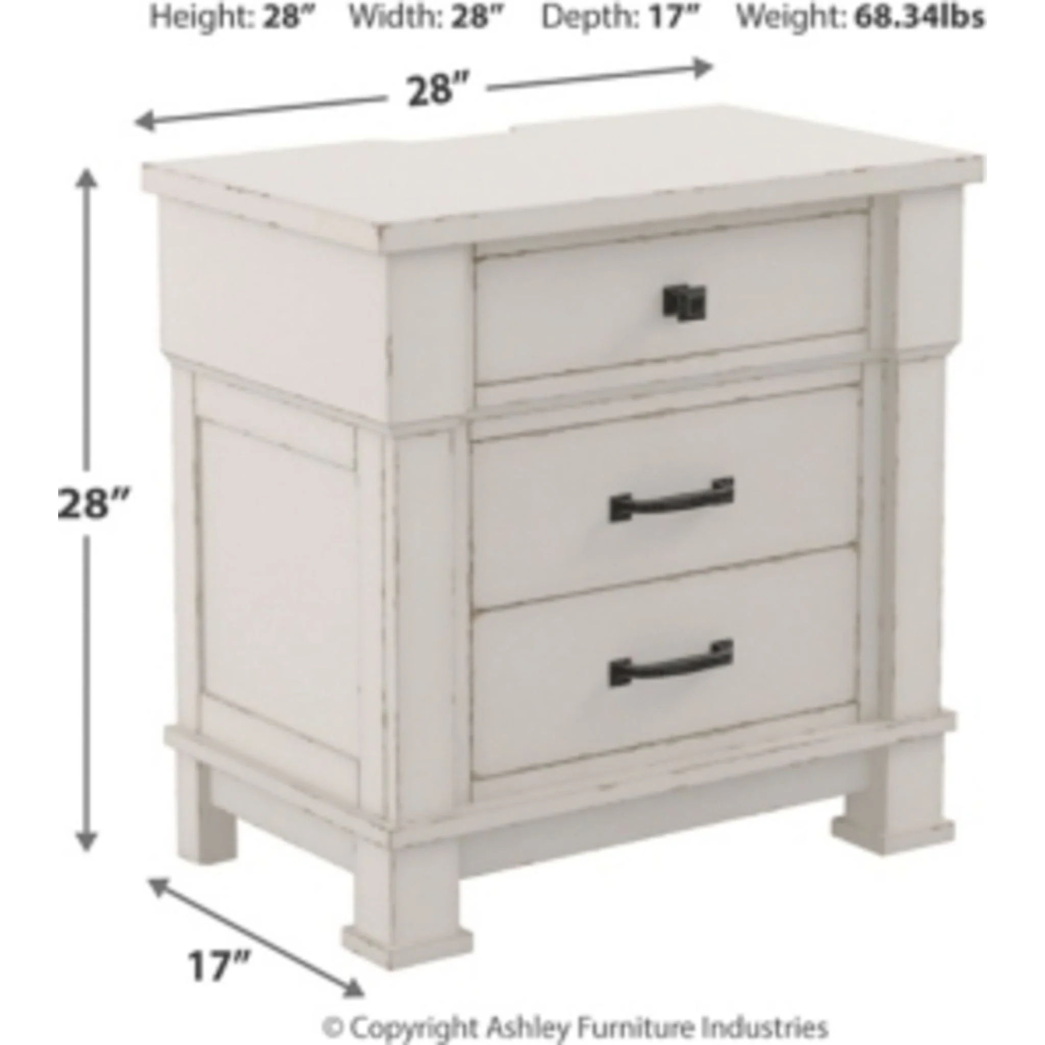 Jennily-Exclusive Three Drawer Nightstand - Image 9
