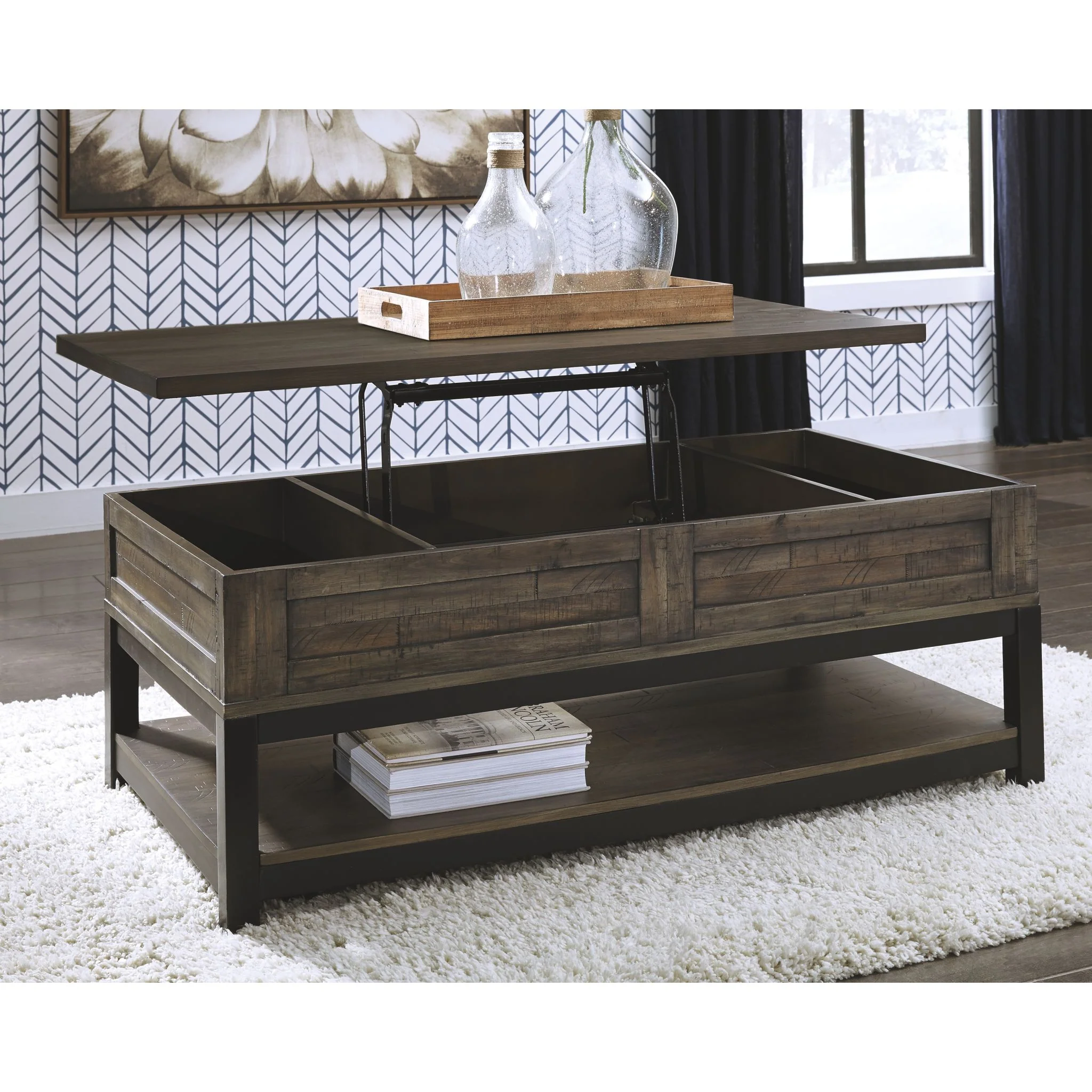Johurst Rect Lift Top Coffee Table - Image 3