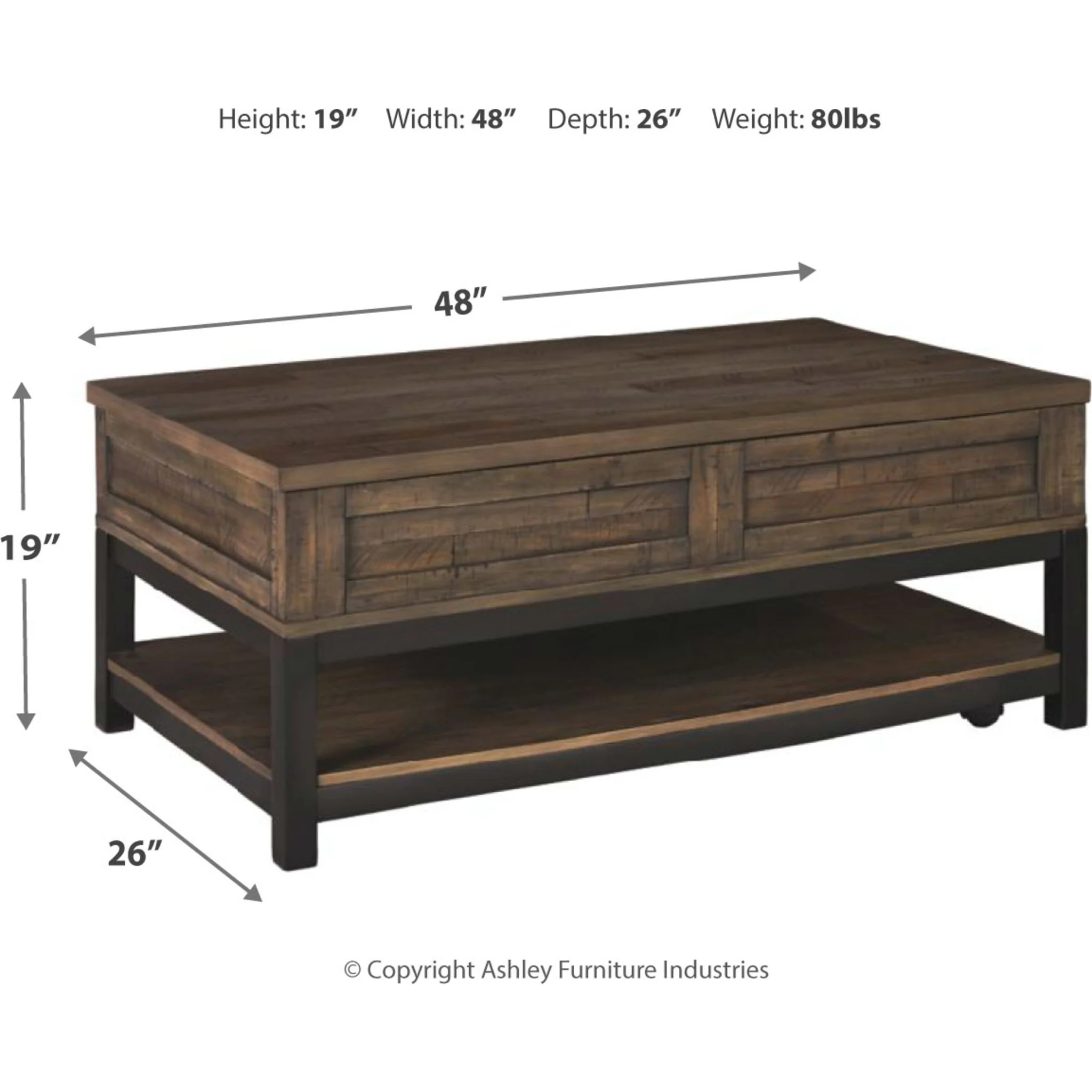 Johurst Rect Lift Top Coffee Table - Image 7