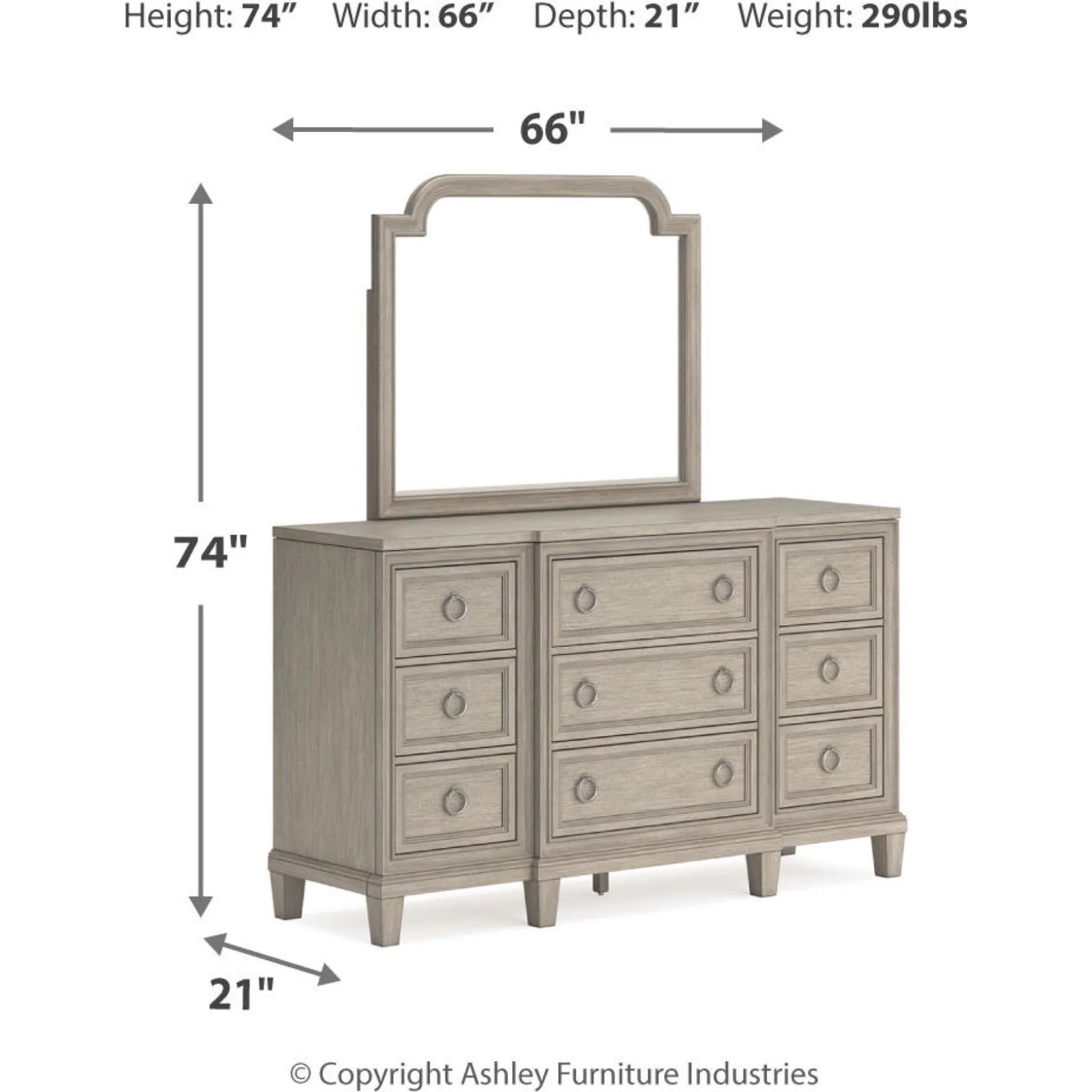 Jorlaina-Exclusive Dresser and Mirror - Image 10