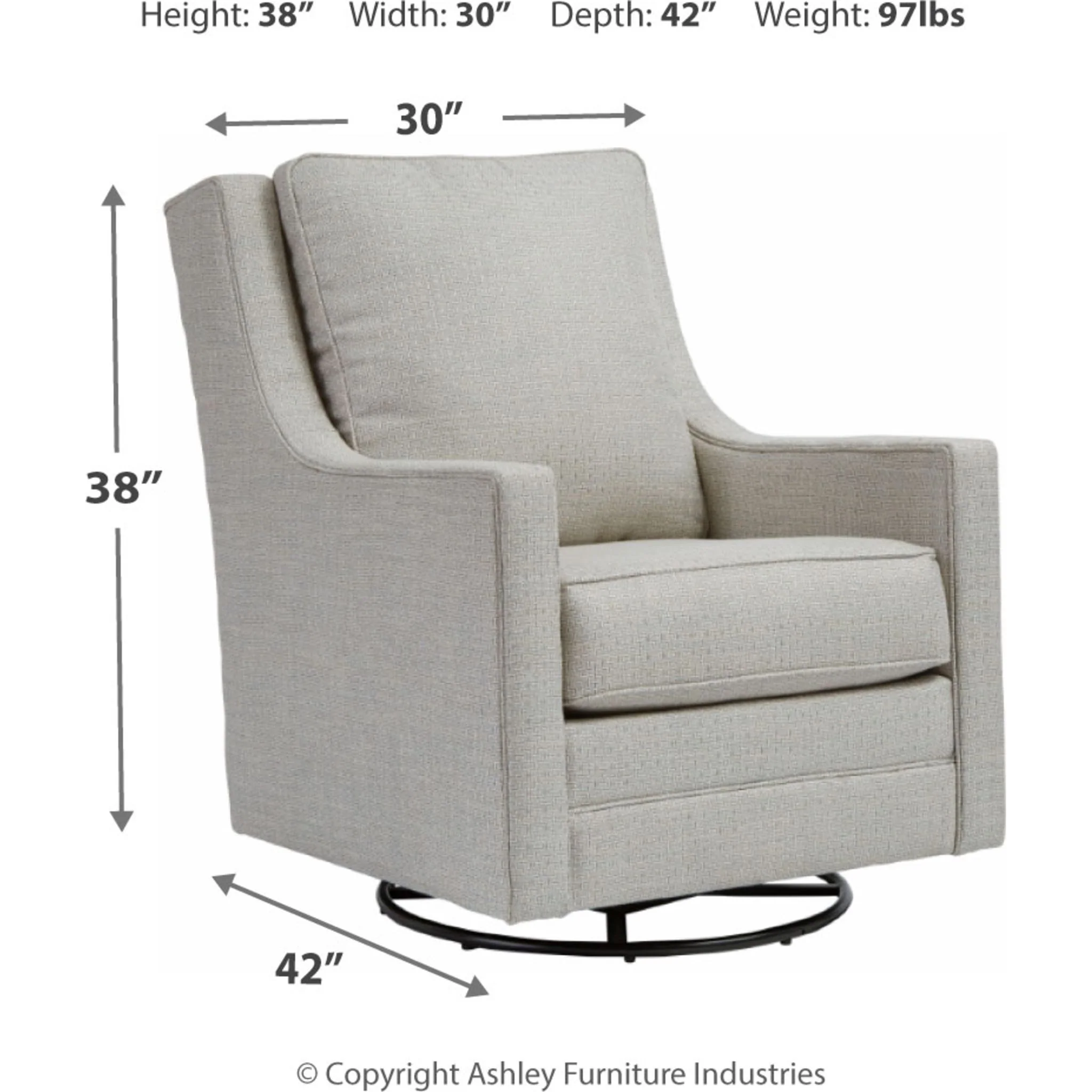Kambria Swivel Glider Accent Chair - Image 4