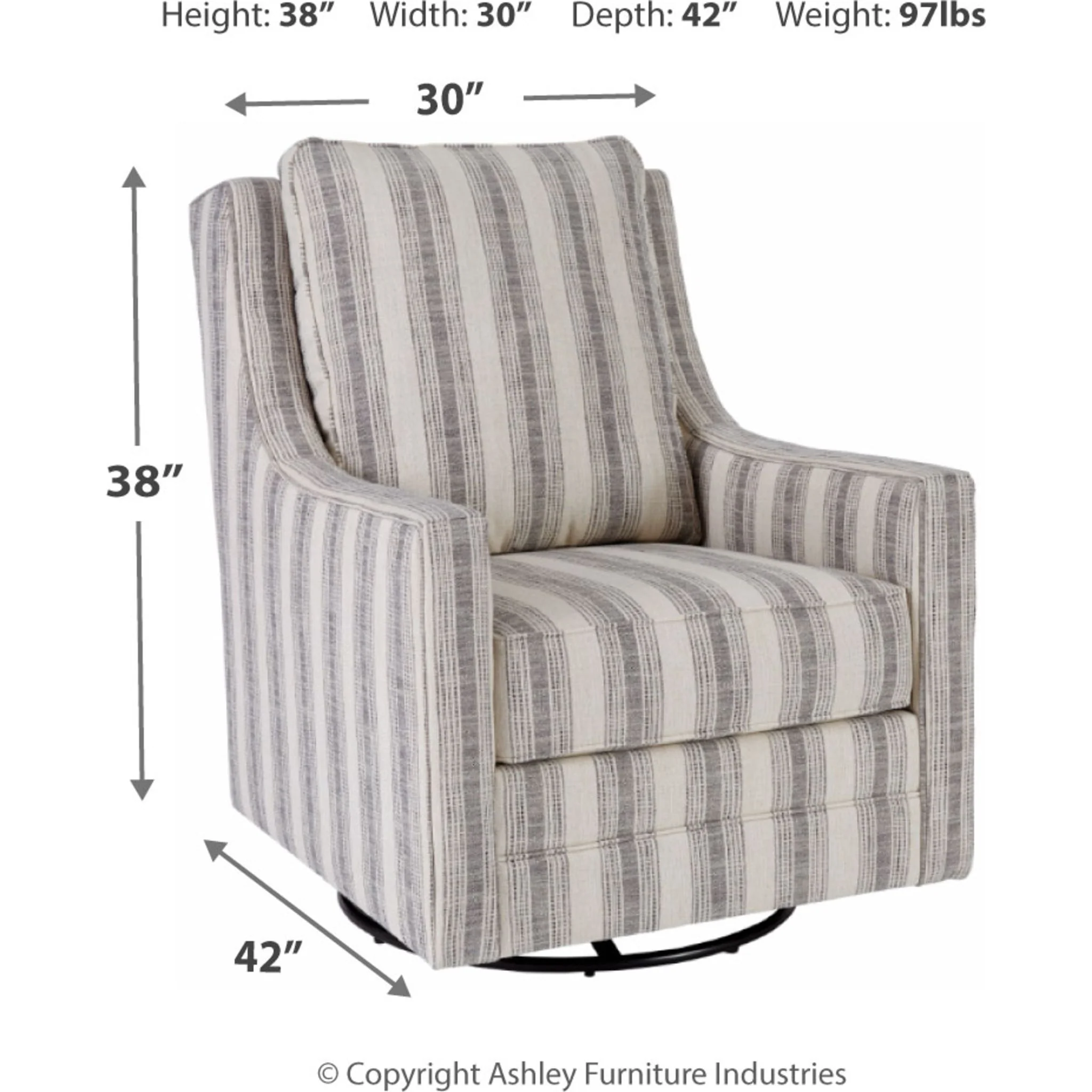 Kambria Swivel Glider Accent Chair - Image 4