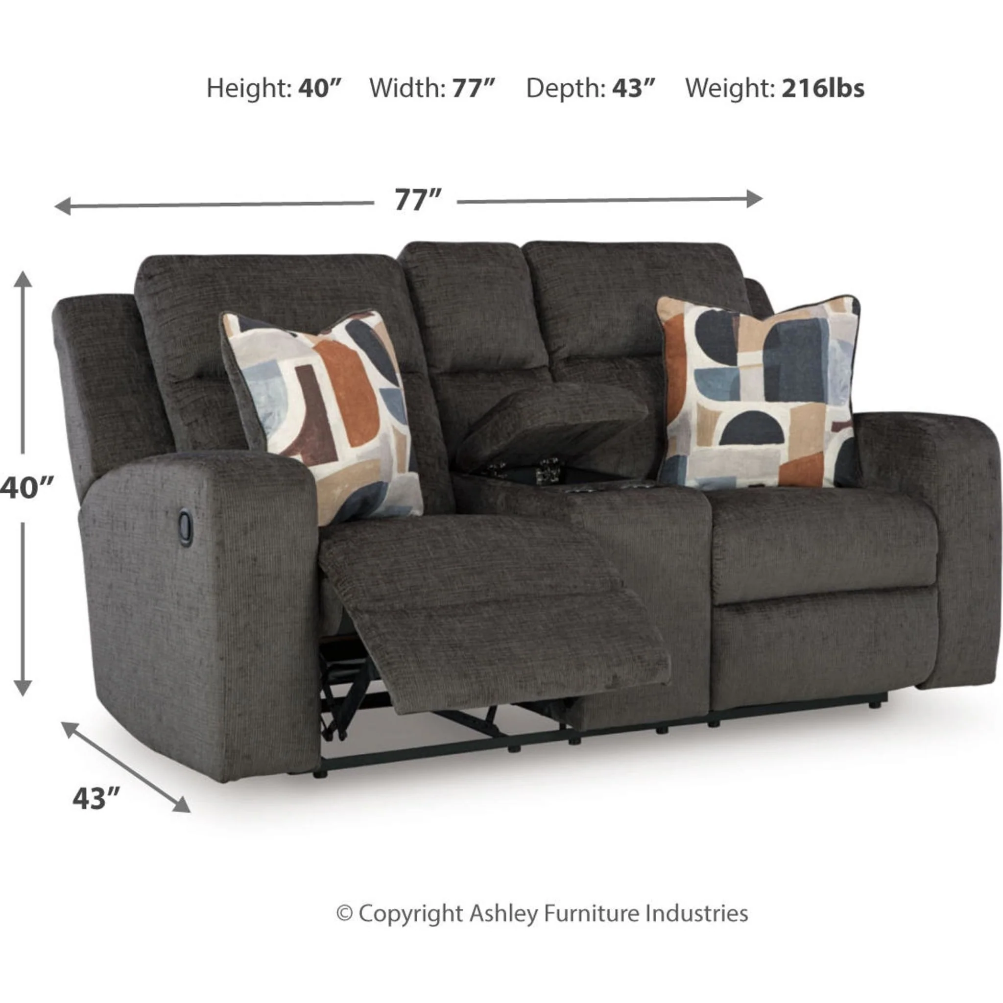 Kanlow Reclining Loveseat with Console - Image 3