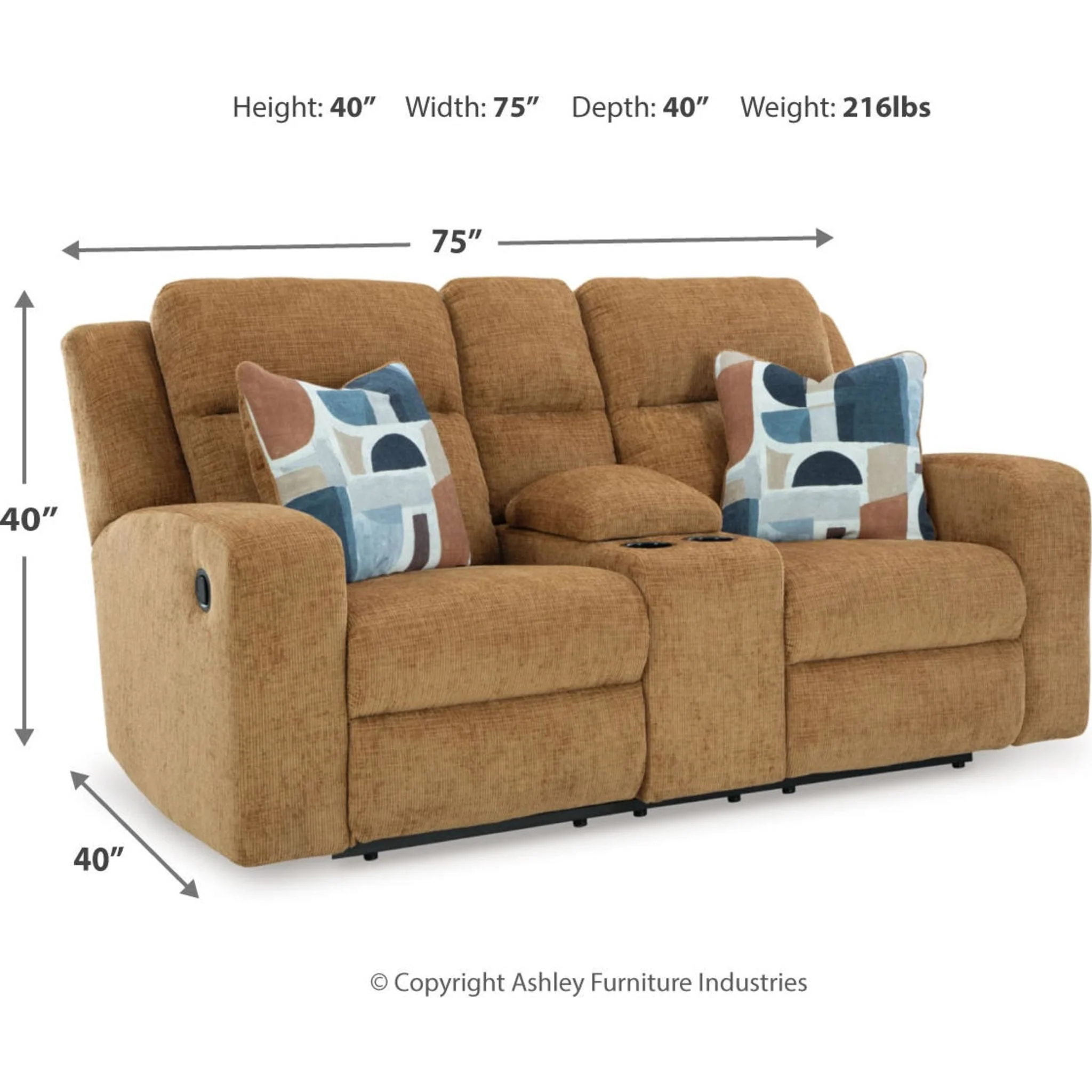 Kanlow Reclining Loveseat with Console - Image 3
