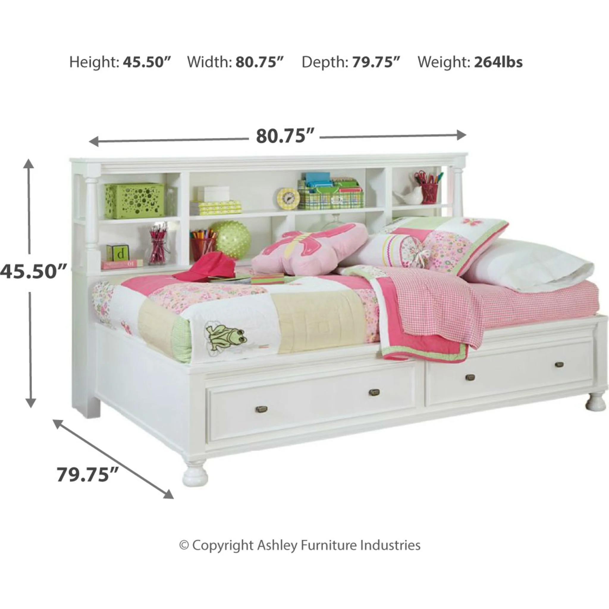 Kaslyn Twin Storage Bed w/Bookcase HDBD - Image 4