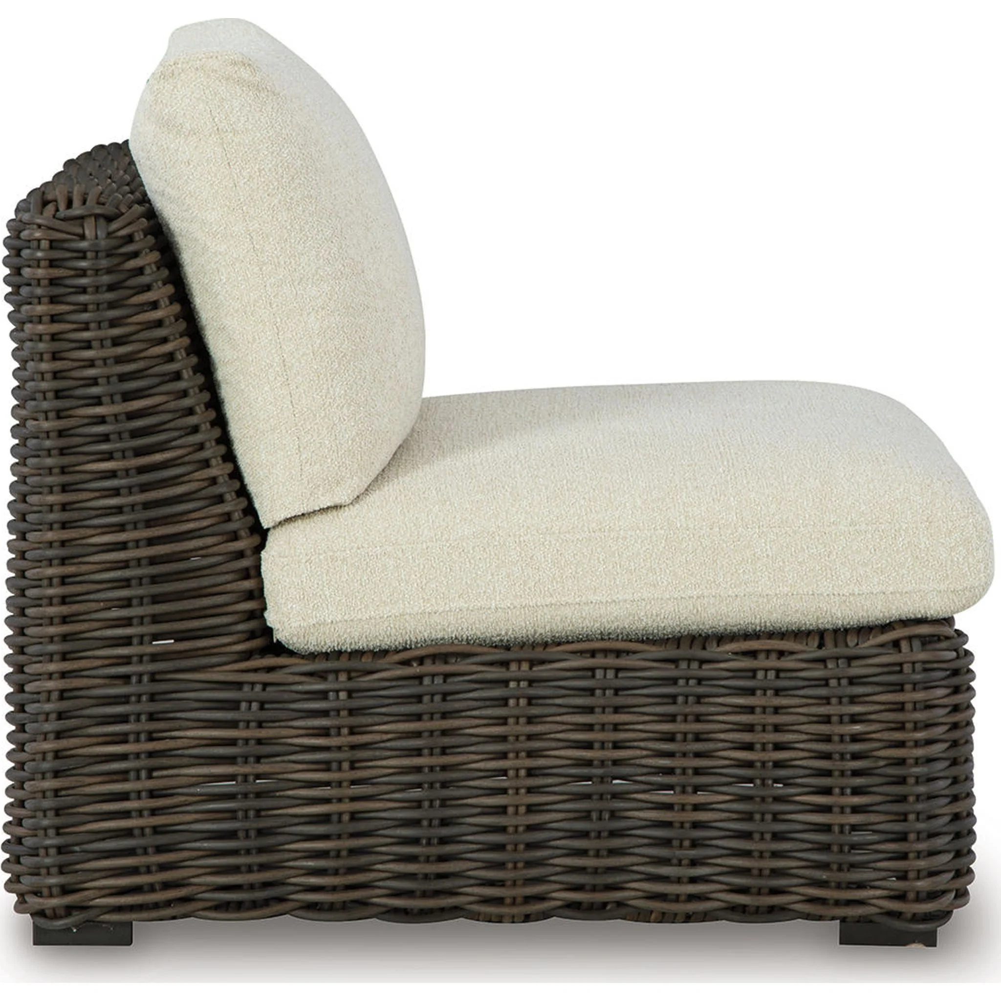 Kimora Outdoor Modular Armless Chair with Cushion - Image 4