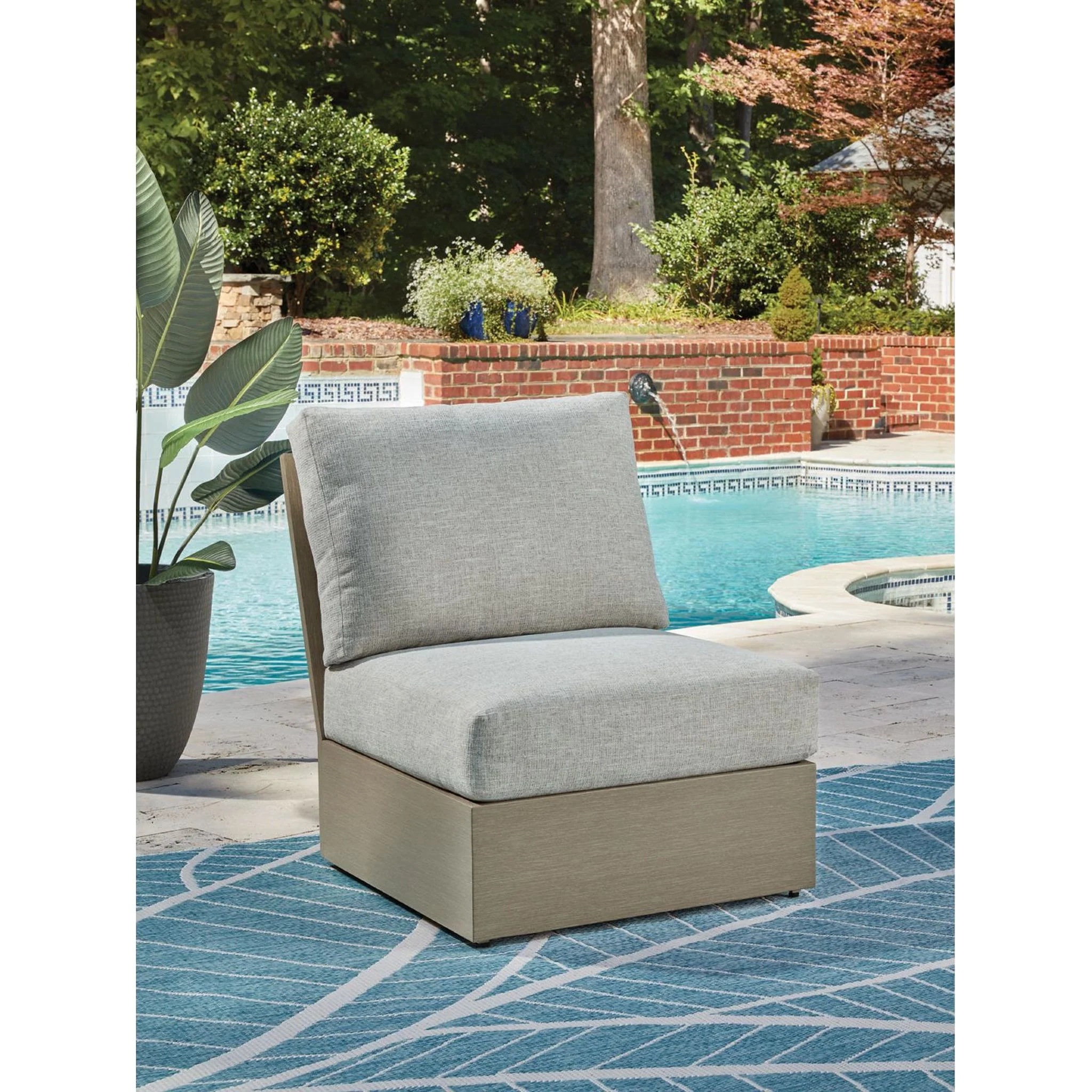 Kimpton Isle Outdoor Modular Armless Chair with Cushion - Image 2