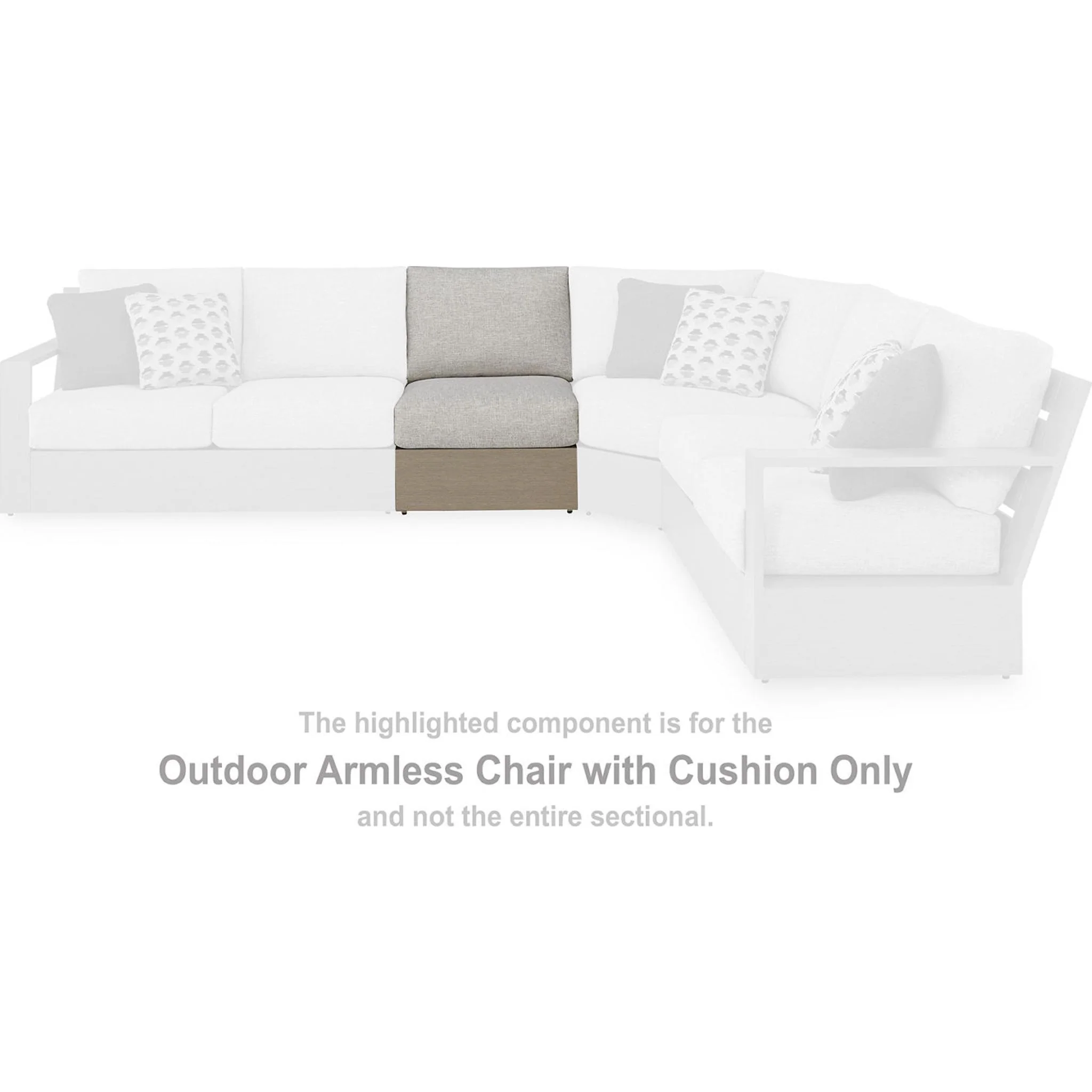 Kimpton Isle Outdoor Modular Armless Chair with Cushion - Image 6