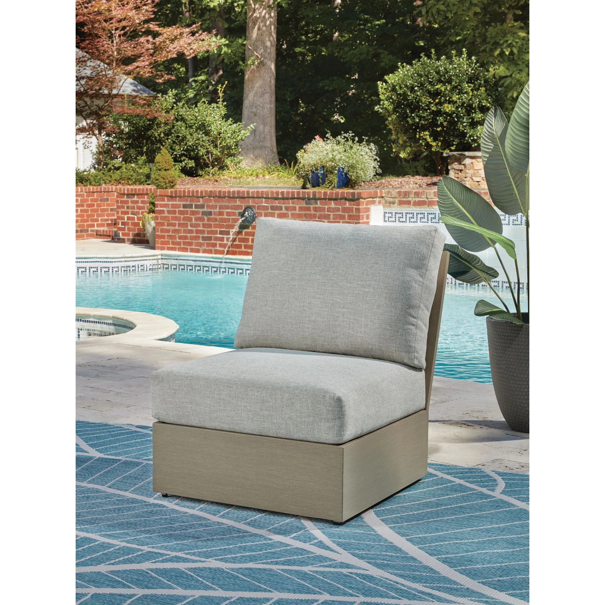Kimpton Isle Outdoor Modular Armless Chair with Cushion - Image 7