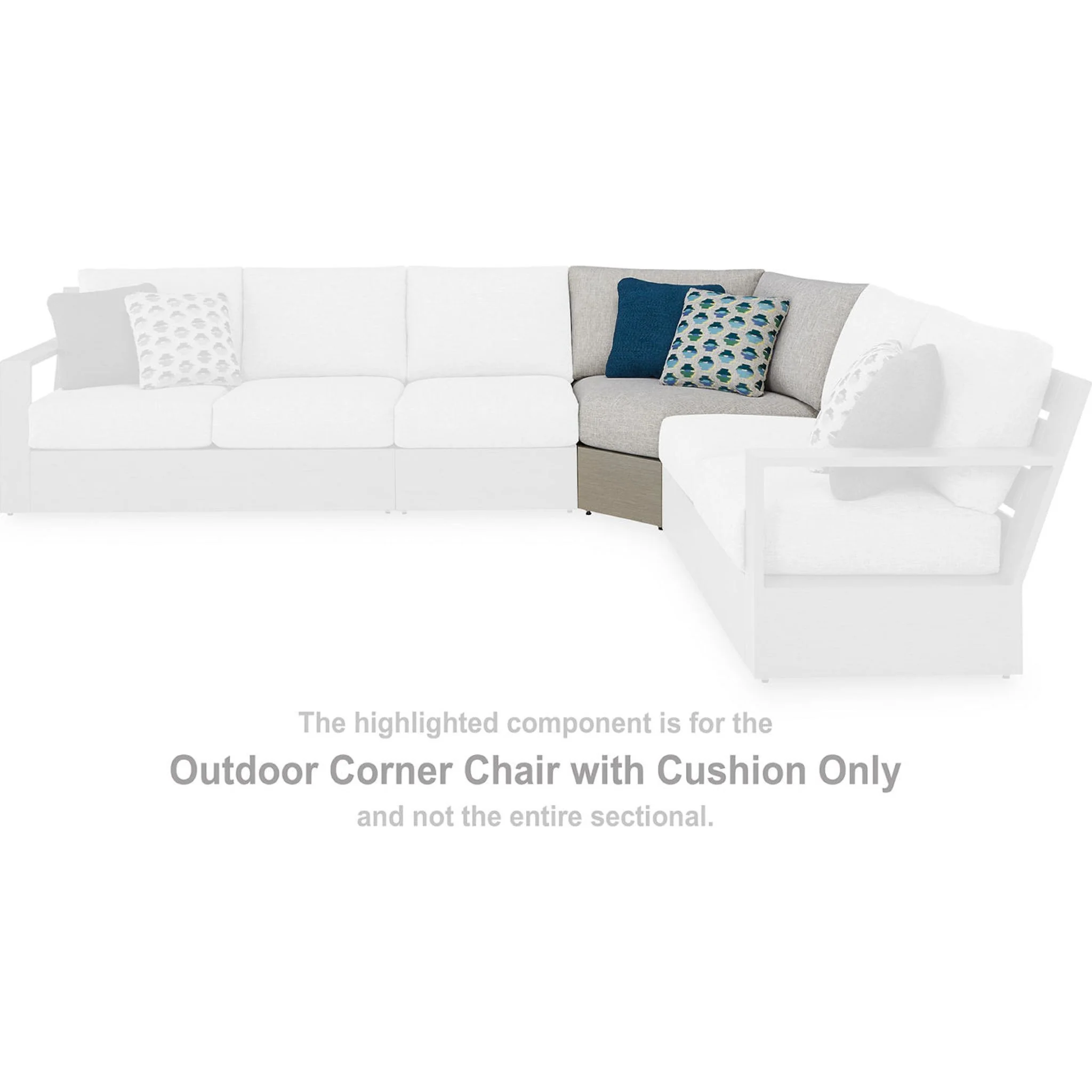 Kimpton Isle Outdoor Modular Corner Chair with Cushion - Image 3