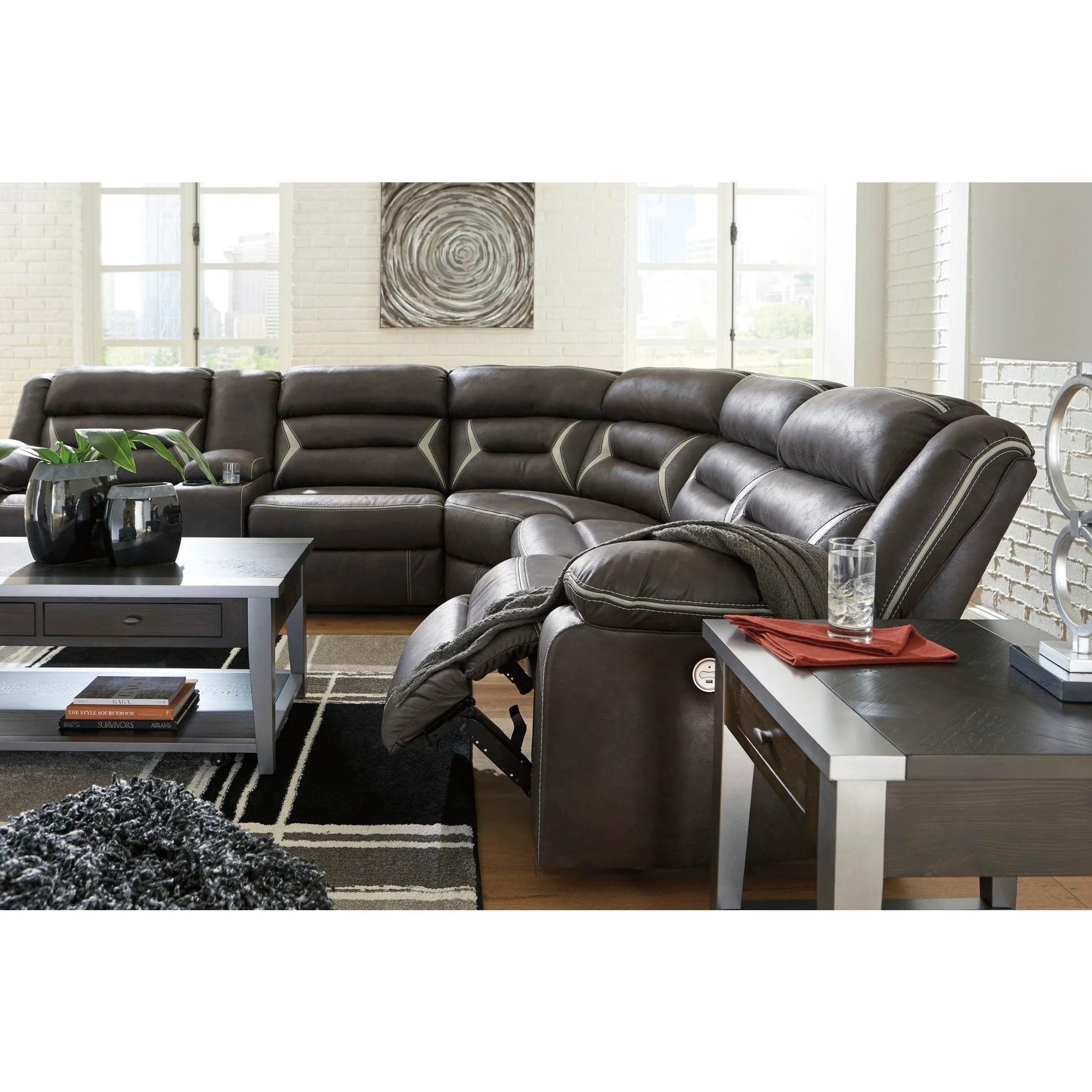 Kincord 2 Piece Power Reclining Sofa Console - Image 4