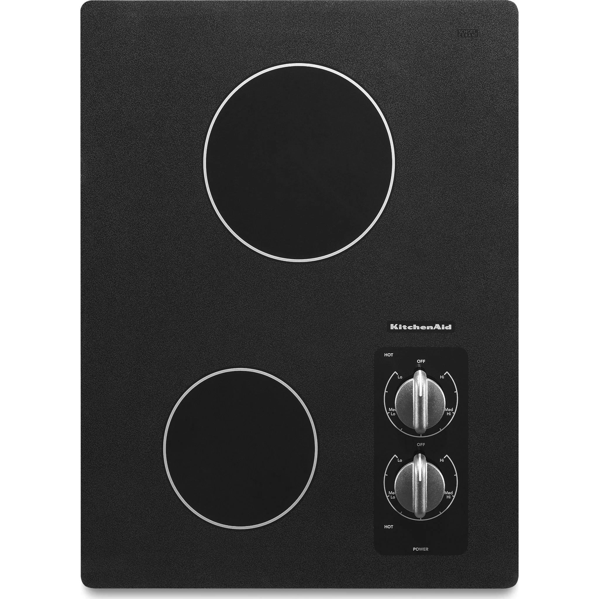KitchenAid 15" Electric Cooktop with 2 Radiant Elements -Black (KECC056RBL) - Image 3