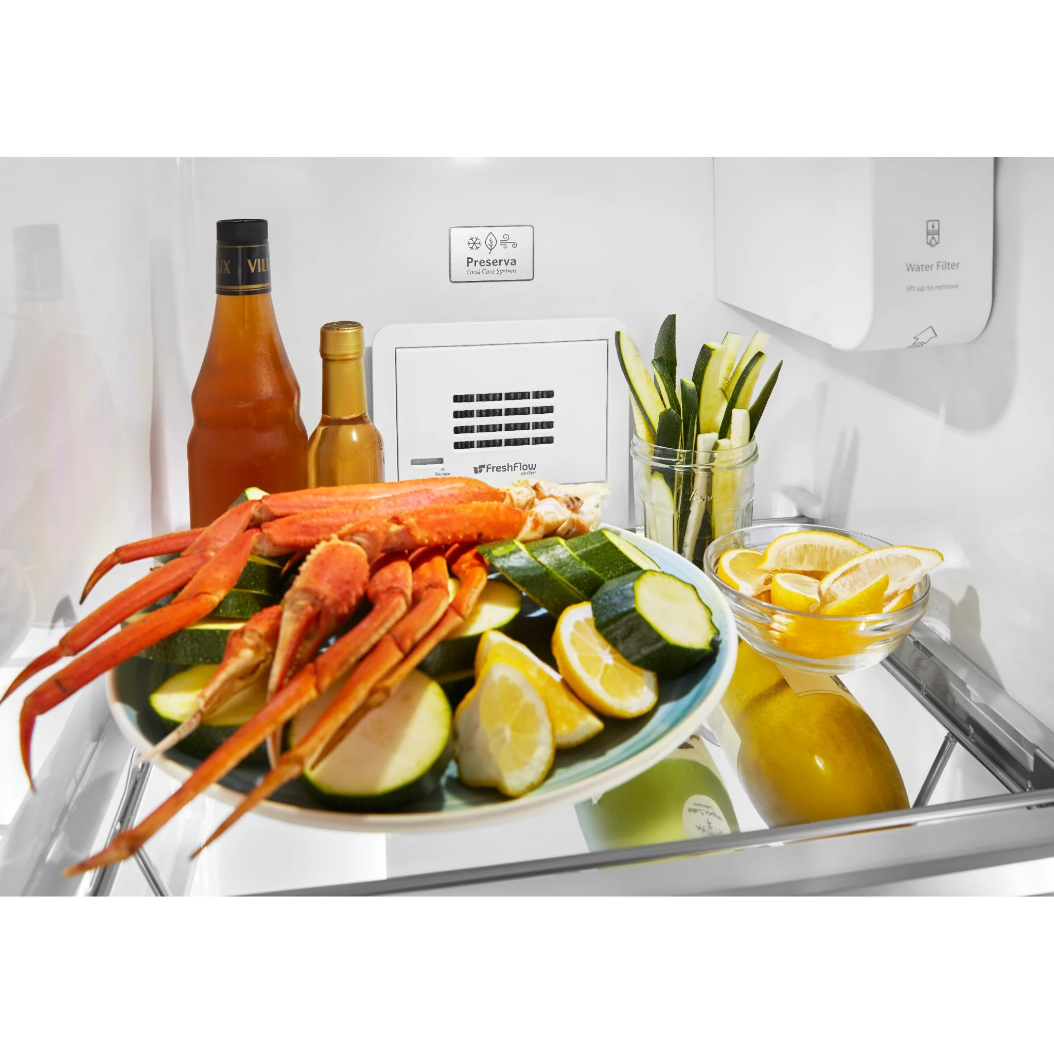 KitchenAid  19.9 cu.. ft. Counter-Depth Side-by-Side Refrigerator with Exterior Ice and Water and PrintShield finish - Stainless Steel (KRSC700HPS) - Image 15