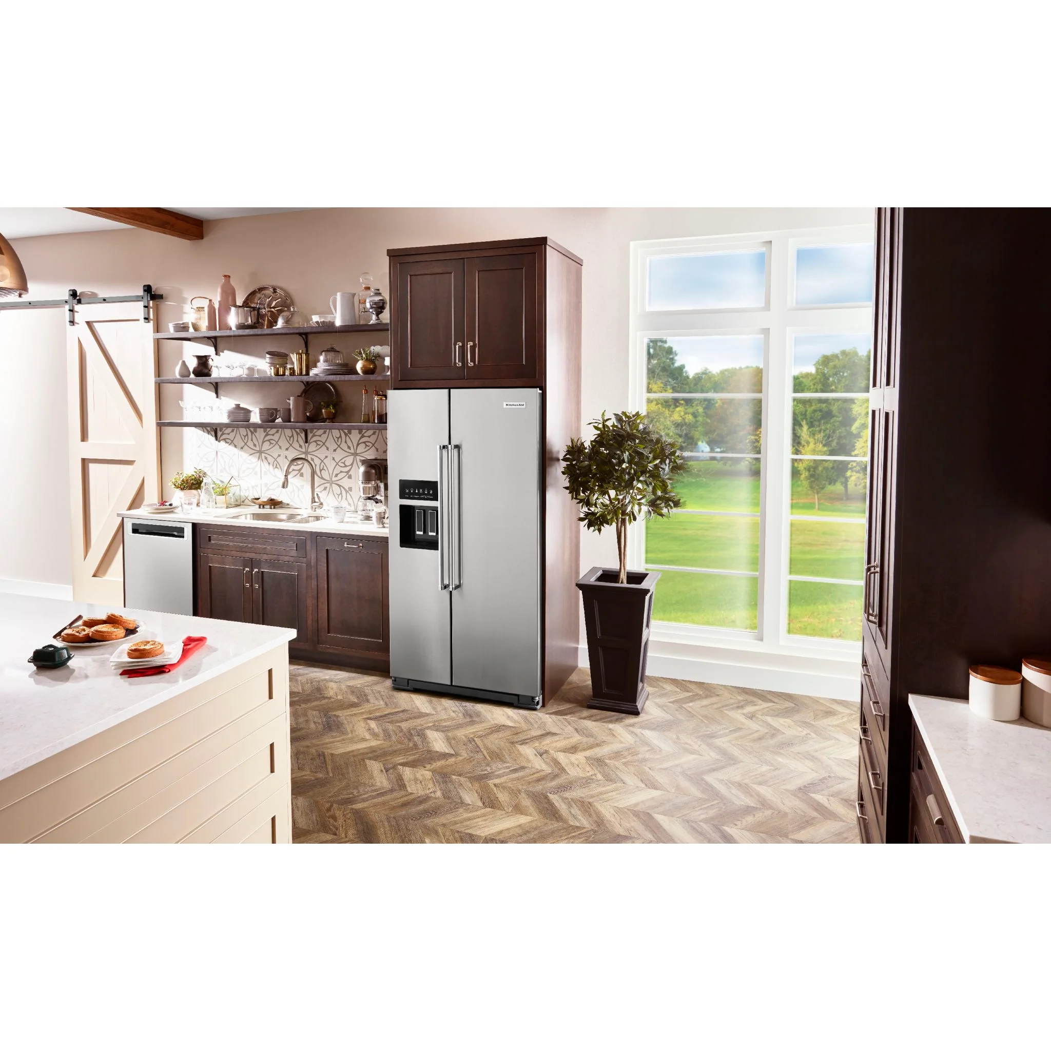 KitchenAid  19.9 cu.. ft. Counter-Depth Side-by-Side Refrigerator with Exterior Ice and Water and PrintShield finish - Stainless Steel (KRSC700HPS) - Image 19