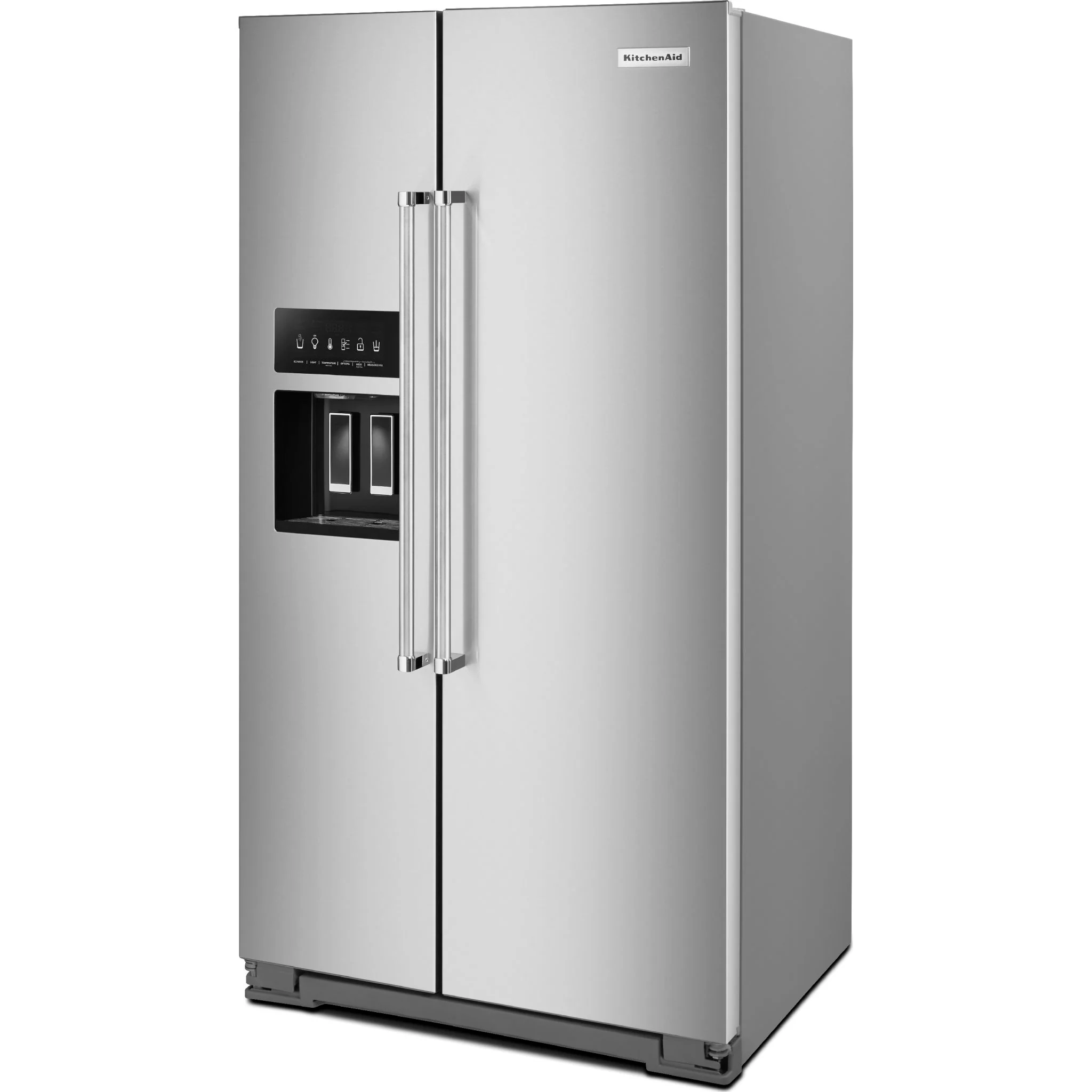 KitchenAid  19.9 cu.. ft. Counter-Depth Side-by-Side Refrigerator with Exterior Ice and Water and PrintShield finish - Stainless Steel (KRSC700HPS) - Image 2