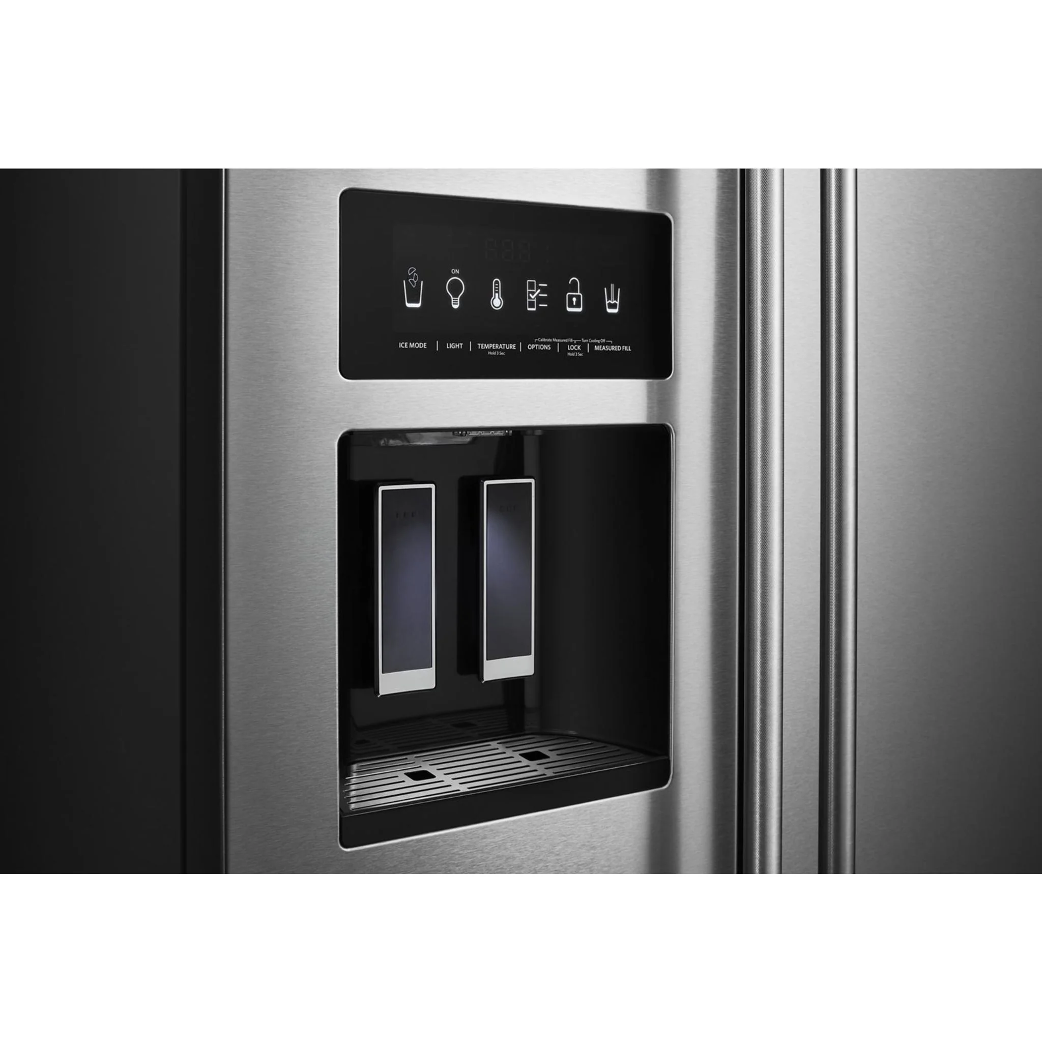 KitchenAid  19.9 cu.. ft. Counter-Depth Side-by-Side Refrigerator with Exterior Ice and Water and PrintShield finish - Stainless Steel (KRSC700HPS) - Image 27