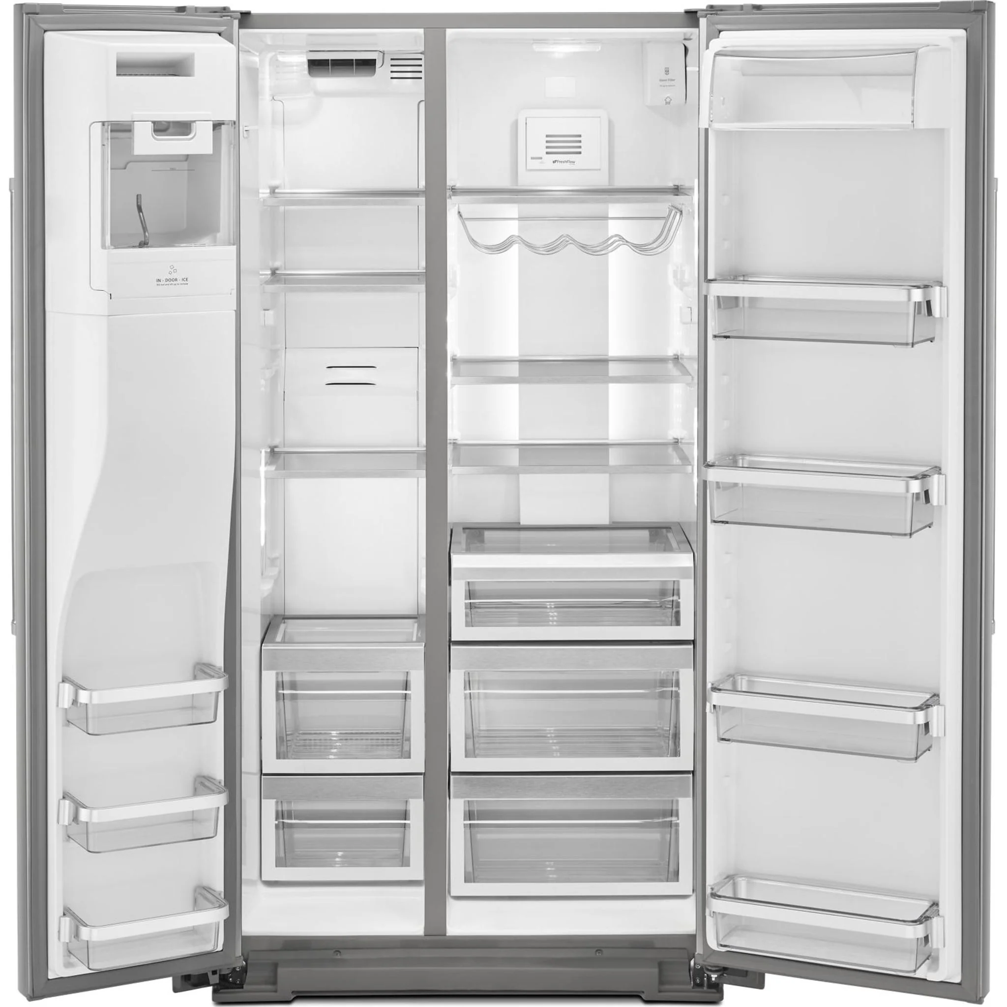 KitchenAid  19.9 cu.. ft. Counter-Depth Side-by-Side Refrigerator with Exterior Ice and Water and PrintShield finish - Stainless Steel (KRSC700HPS) - Image 29