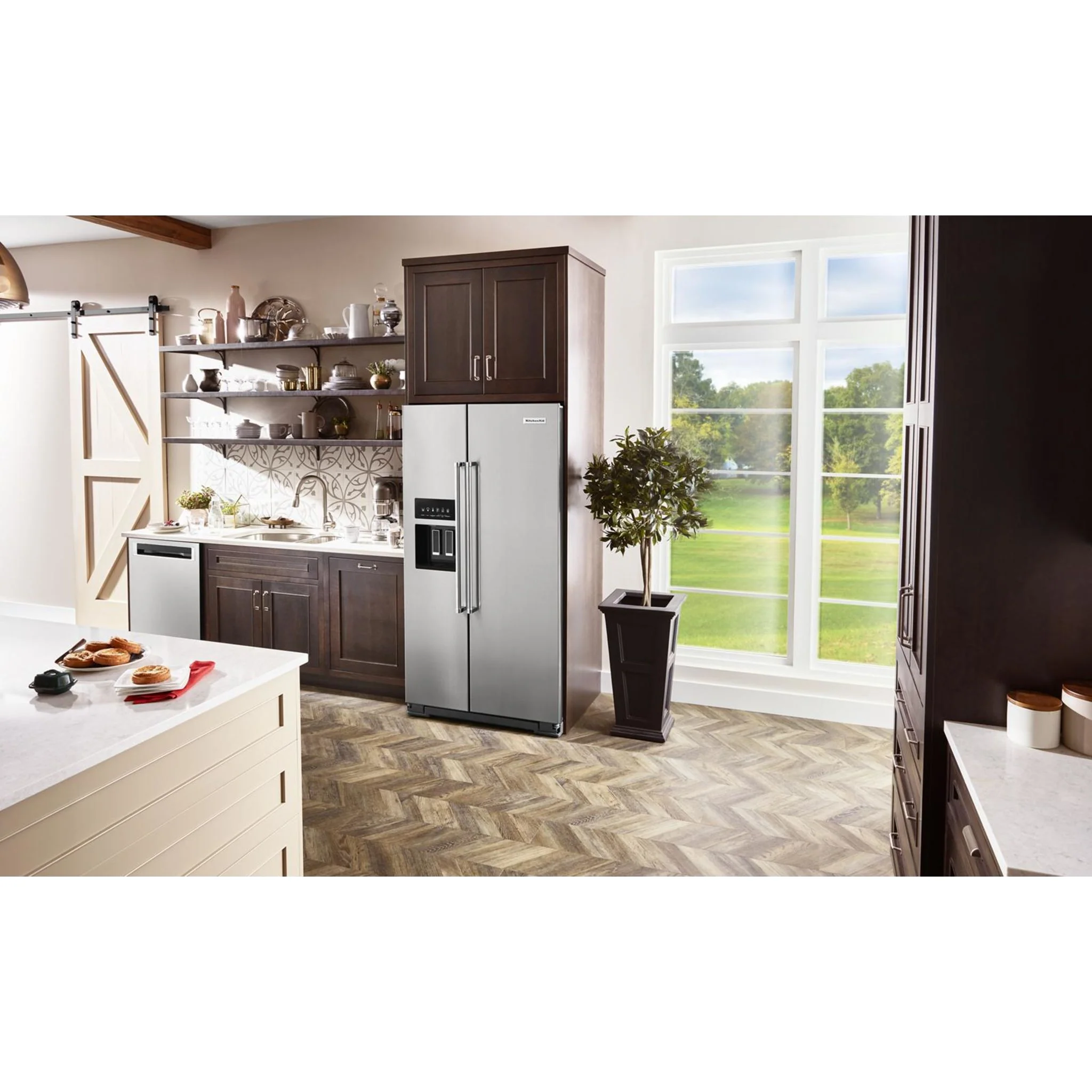 KitchenAid  19.9 cu.. ft. Counter-Depth Side-by-Side Refrigerator with Exterior Ice and Water and PrintShield finish - Stainless Steel (KRSC700HPS) - Image 31