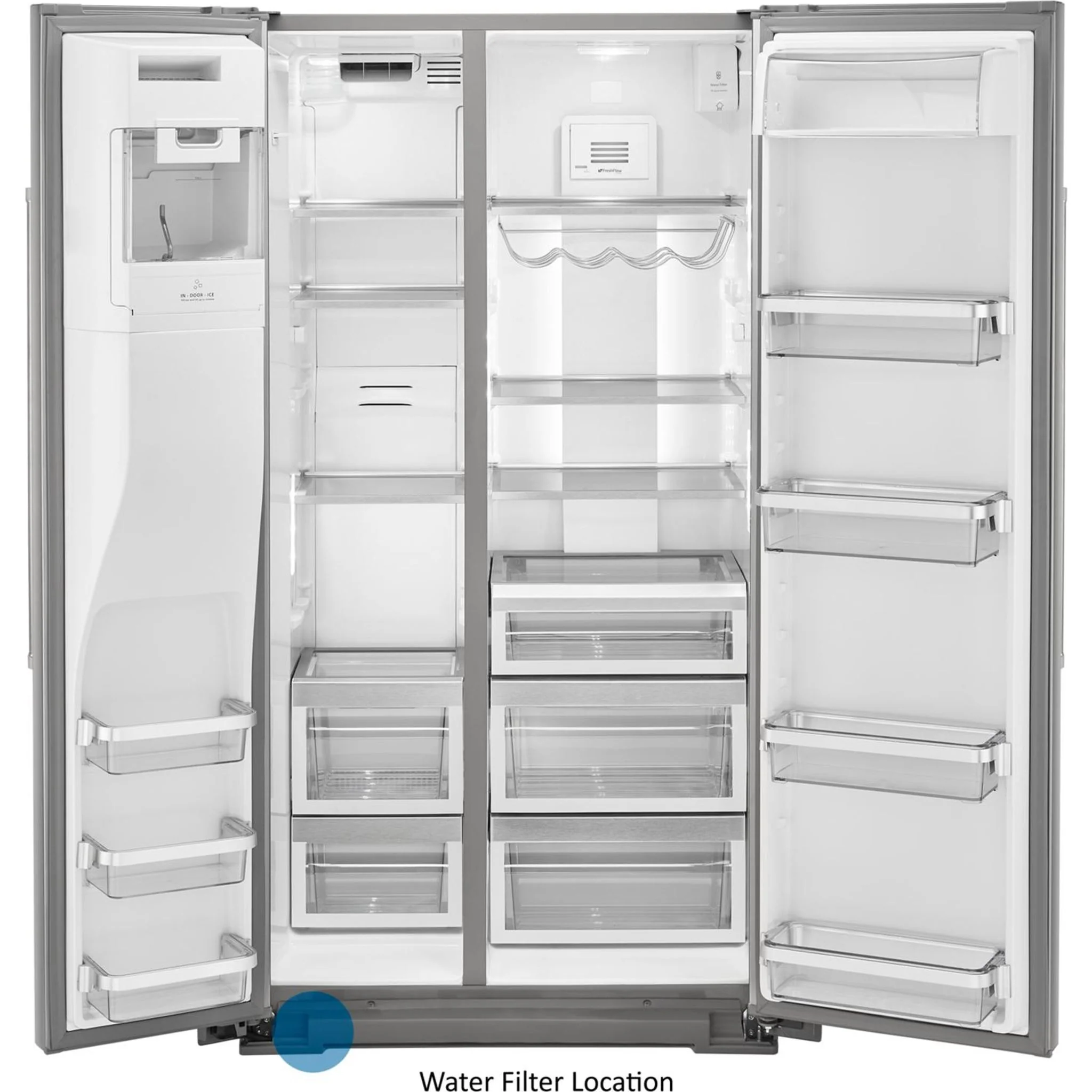 KitchenAid  19.9 cu.. ft. Counter-Depth Side-by-Side Refrigerator with Exterior Ice and Water and PrintShield finish - Stainless Steel (KRSC700HPS) - Image 39