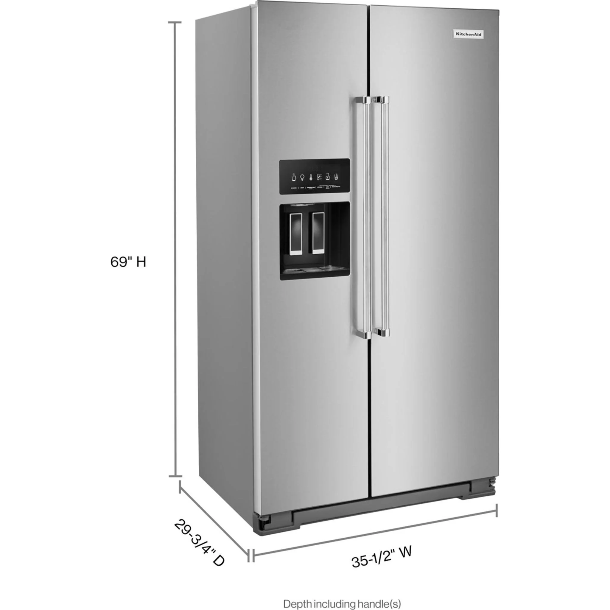 KitchenAid  19.9 cu.. ft. Counter-Depth Side-by-Side Refrigerator with Exterior Ice and Water and PrintShield finish - Stainless Steel (KRSC700HPS) - Image 45
