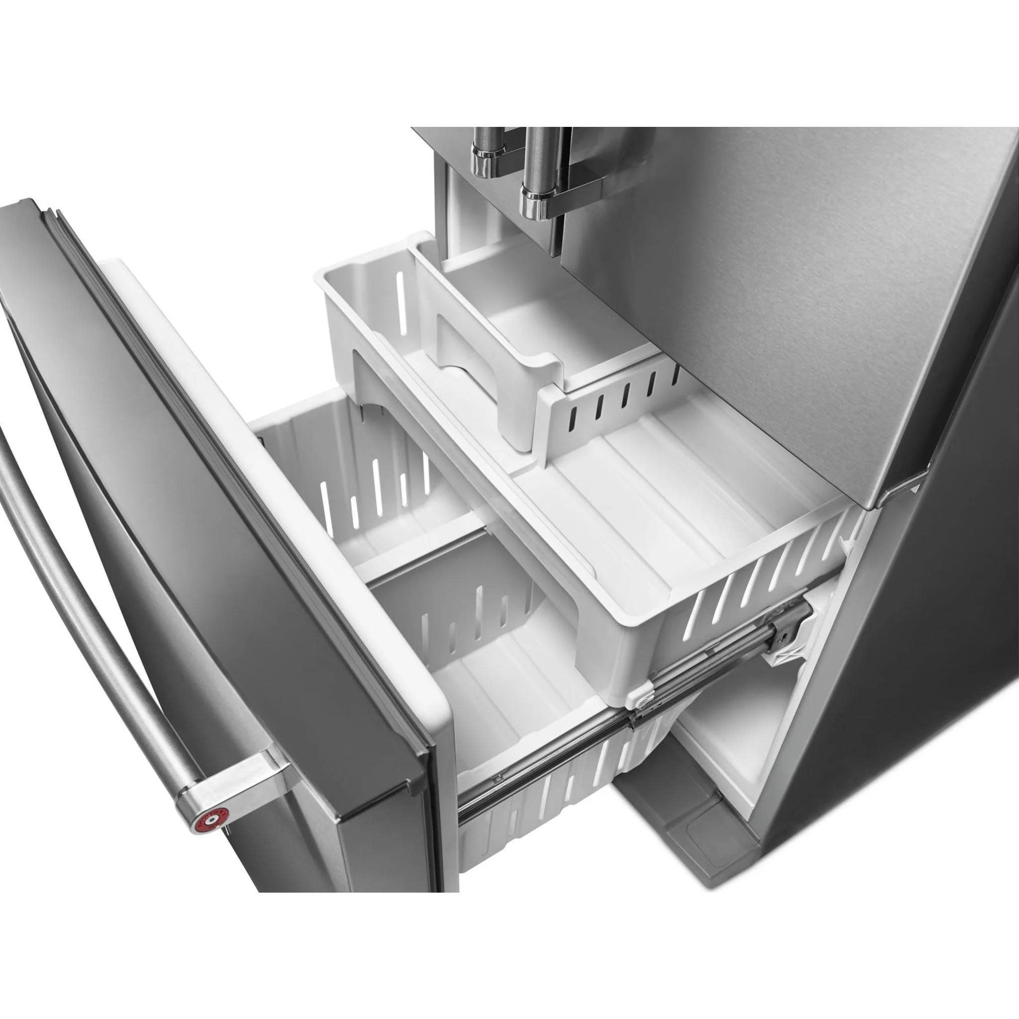 KitchenAid 20 cu.ft. 30" Width Standard Depth French Door Refrigerator with Interior Dispense - Stainless Steel (KRFF300ESS) - Image 25