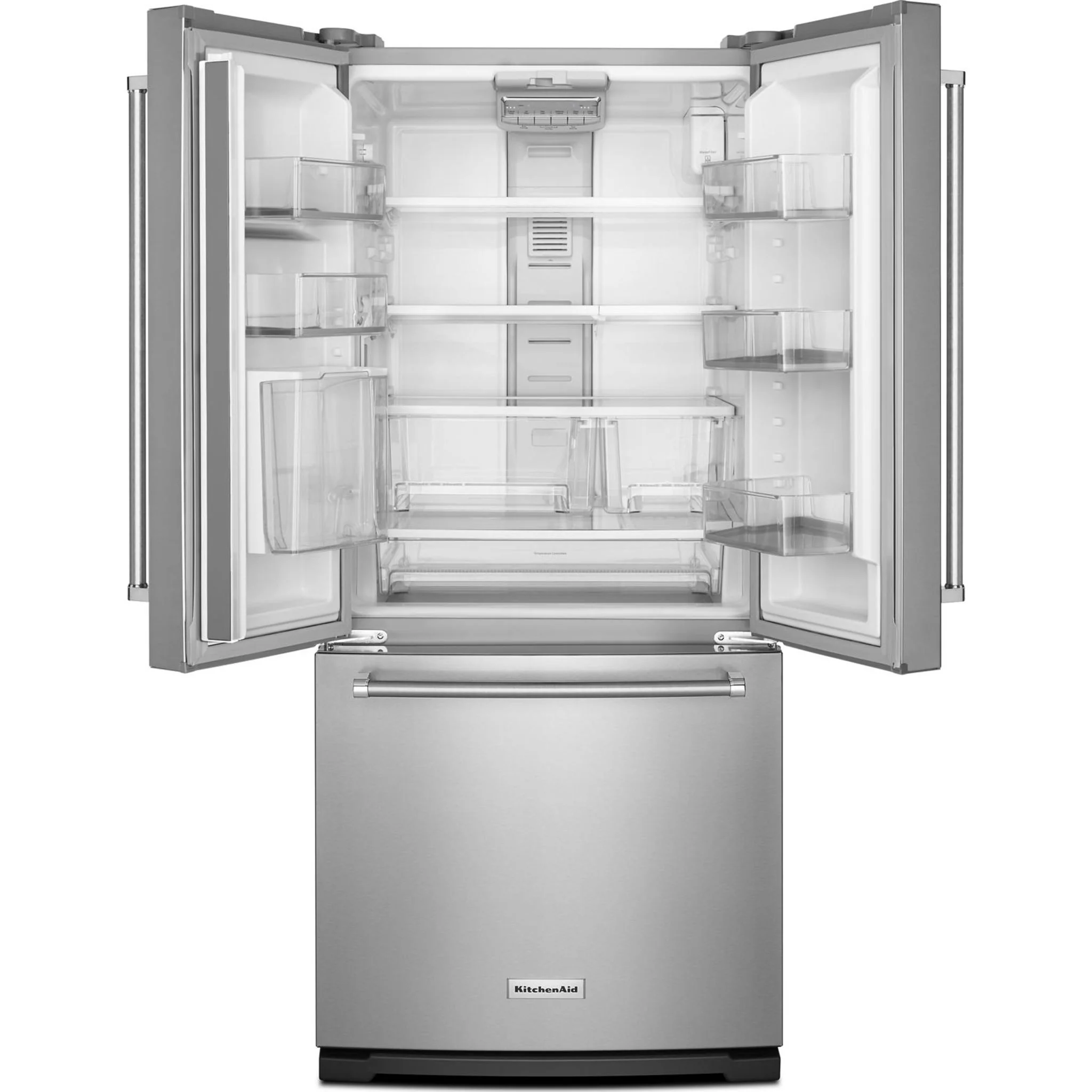 KitchenAid 20 cu.ft. 30" Width Standard Depth French Door Refrigerator with Interior Dispense - Stainless Steel (KRFF300ESS) - Image 30