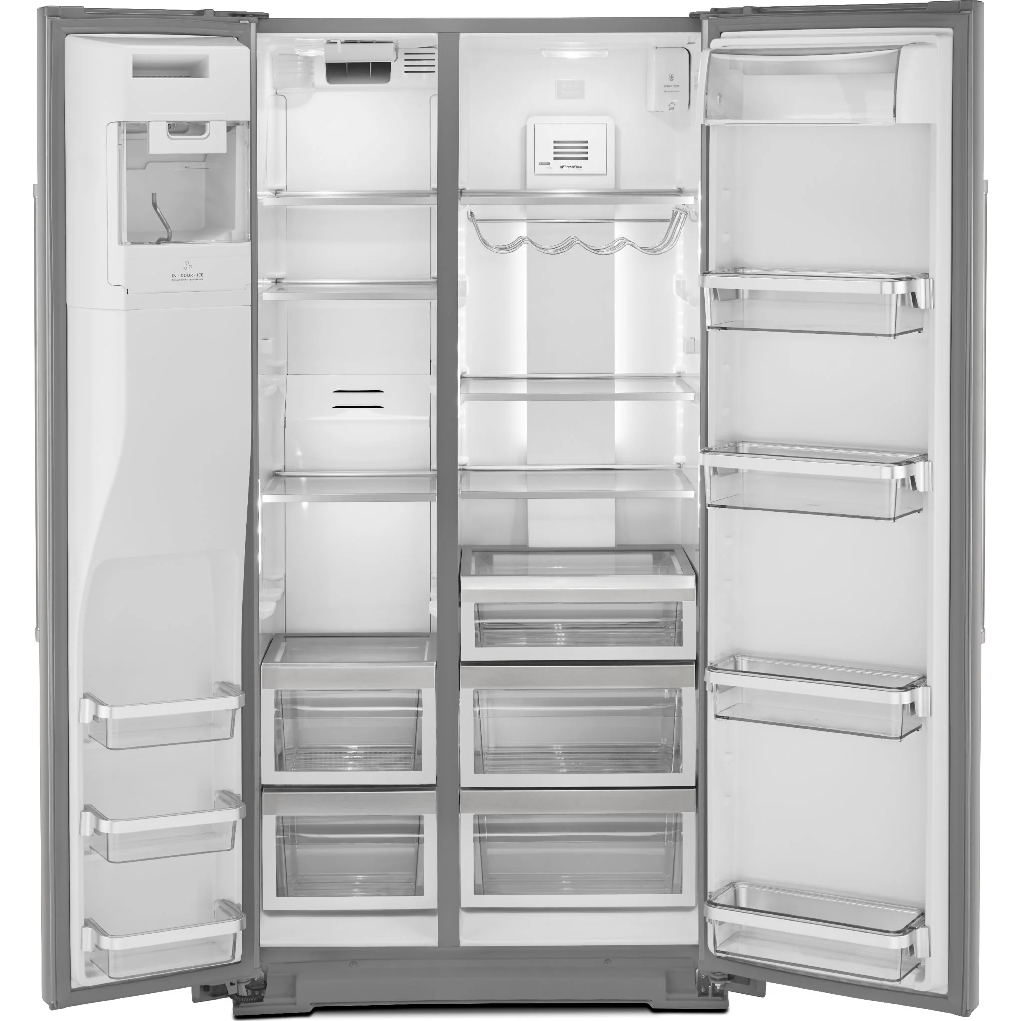 KitchenAid  22.6 cu.. ft. Counter-Depth Side-by-Side Refrigerator with Exterior Ice and Water and PrintShield finish -Stainless Steel  (KRSC703HPS) - Image 11