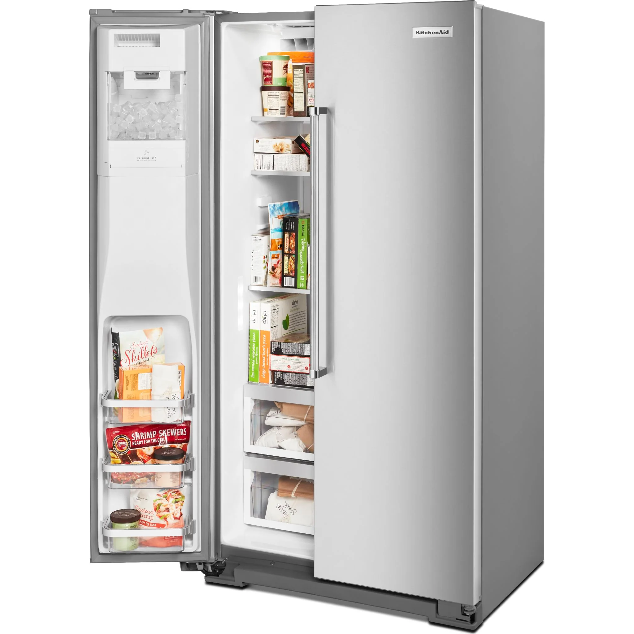 KitchenAid  22.6 cu.. ft. Counter-Depth Side-by-Side Refrigerator with Exterior Ice and Water and PrintShield finish -Stainless Steel  (KRSC703HPS) - Image 13