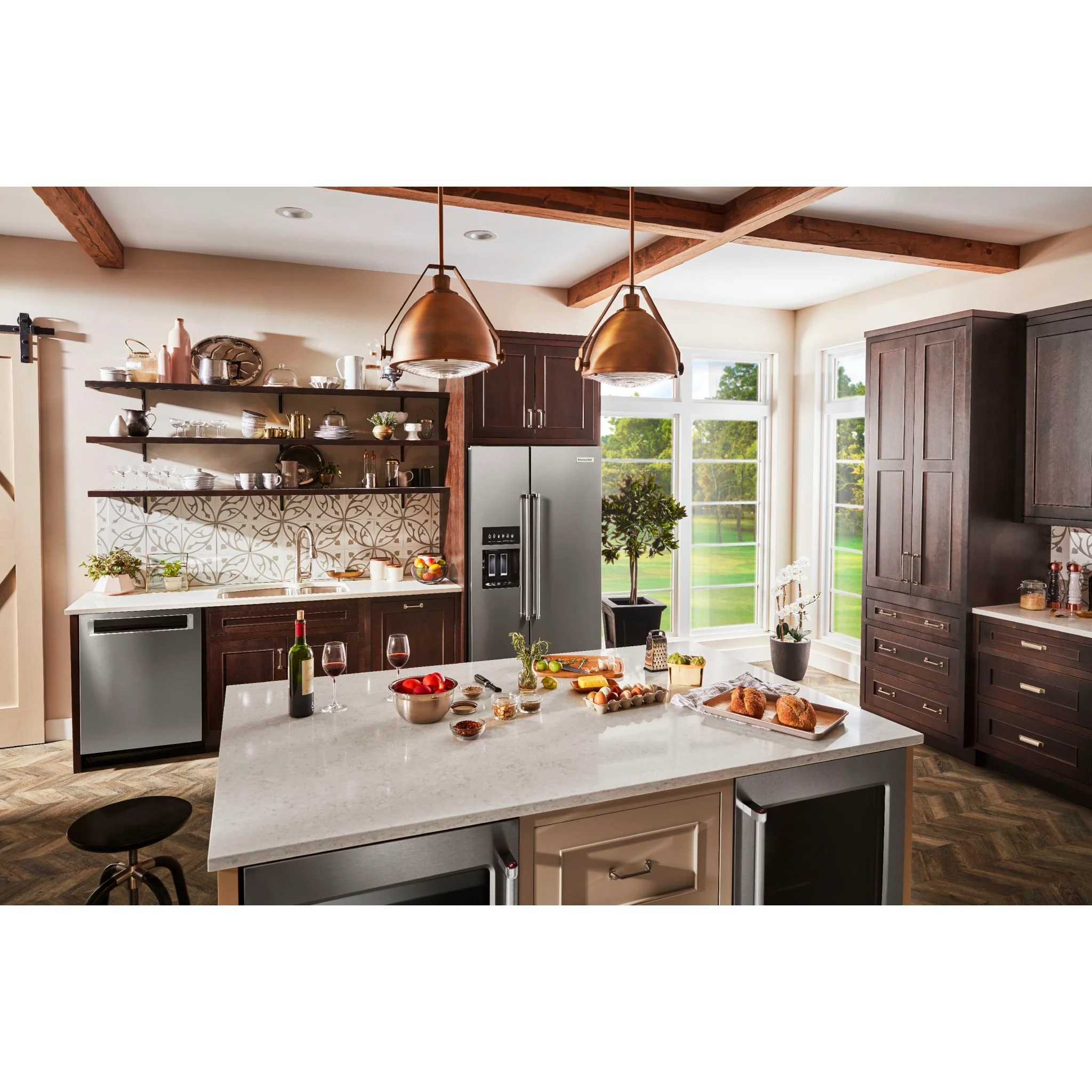 KitchenAid  22.6 cu.. ft. Counter-Depth Side-by-Side Refrigerator with Exterior Ice and Water and PrintShield finish -Stainless Steel  (KRSC703HPS) - Image 18