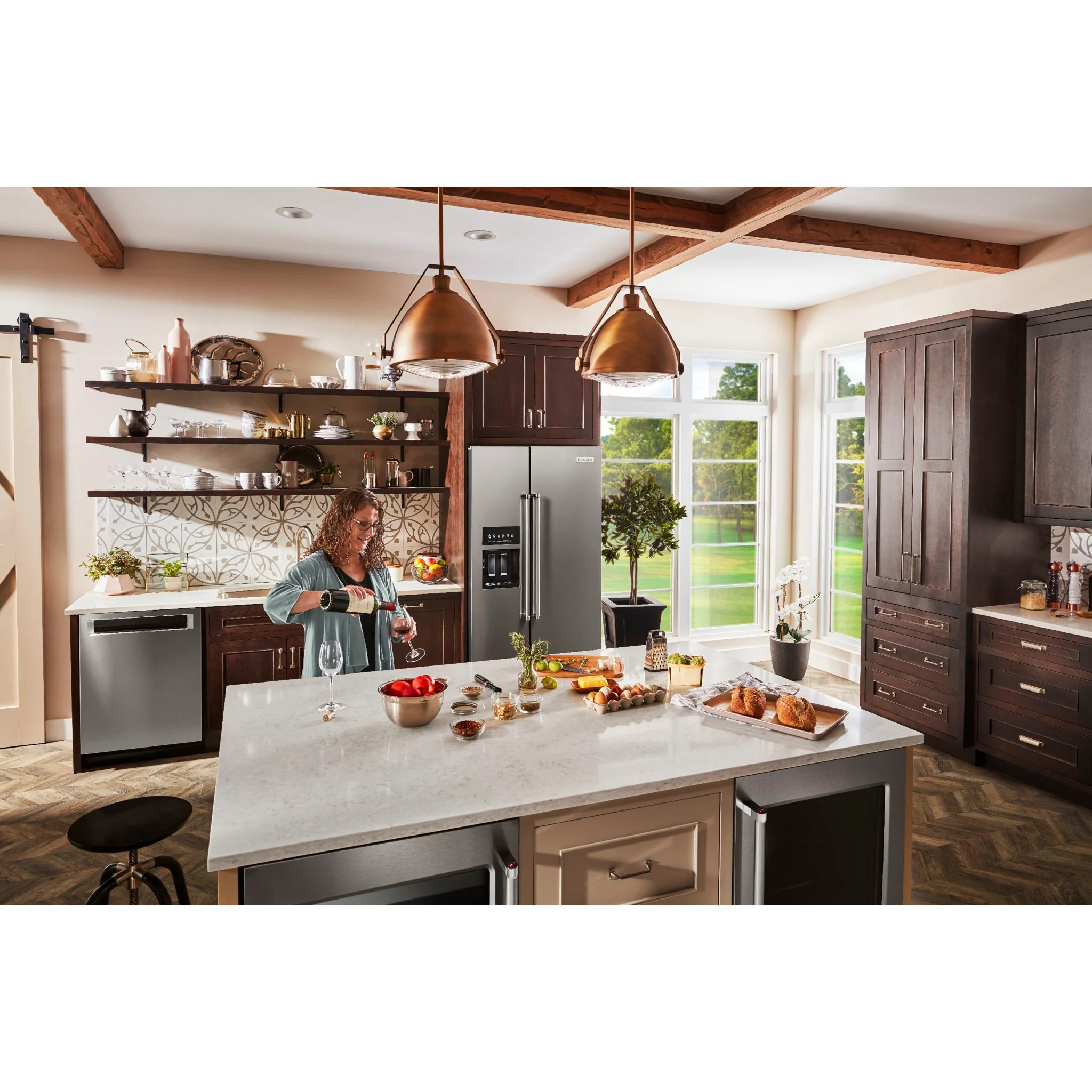KitchenAid  22.6 cu.. ft. Counter-Depth Side-by-Side Refrigerator with Exterior Ice and Water and PrintShield finish -Stainless Steel  (KRSC703HPS) - Image 20