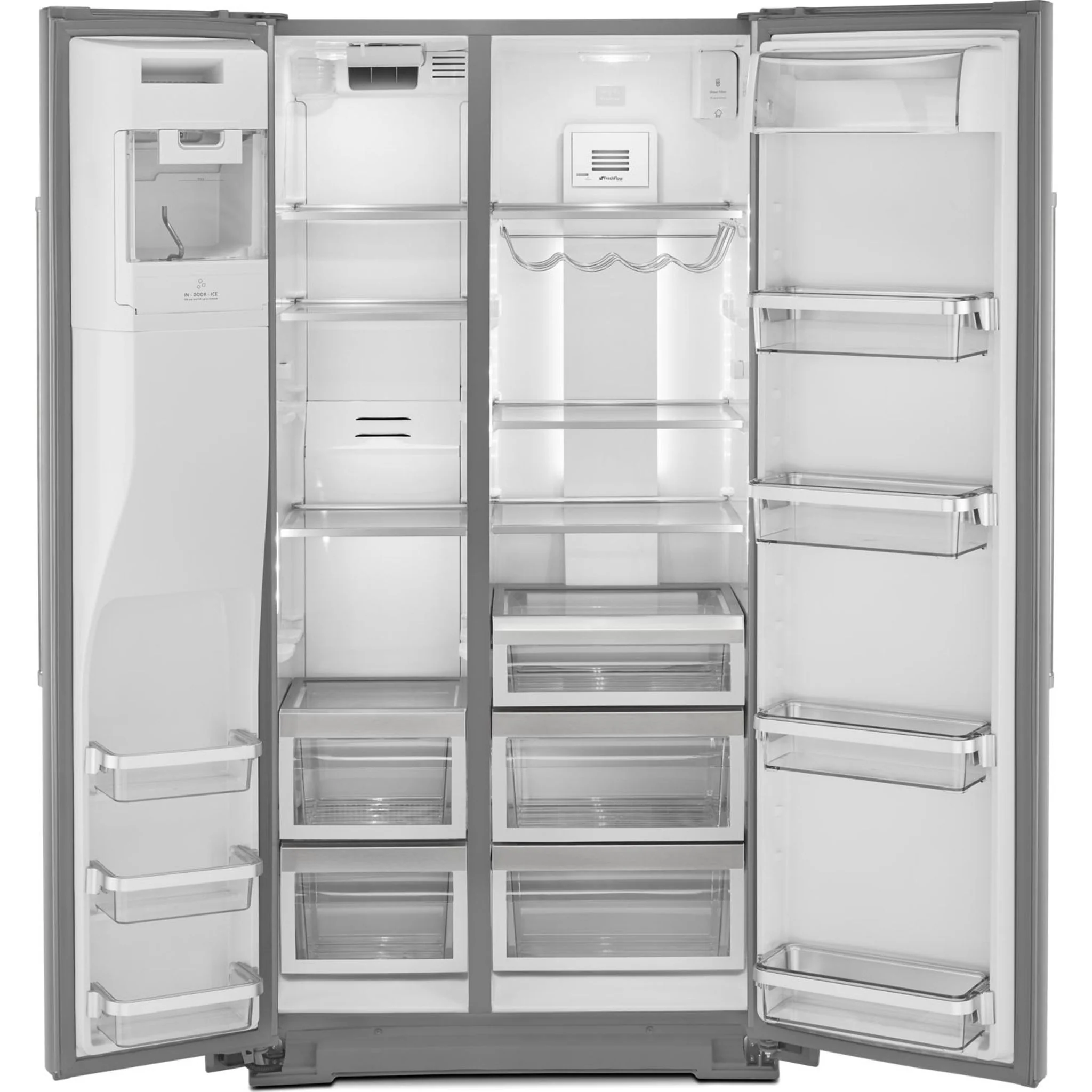 KitchenAid  22.6 cu.. ft. Counter-Depth Side-by-Side Refrigerator with Exterior Ice and Water and PrintShield finish -Stainless Steel  (KRSC703HPS) - Image 30