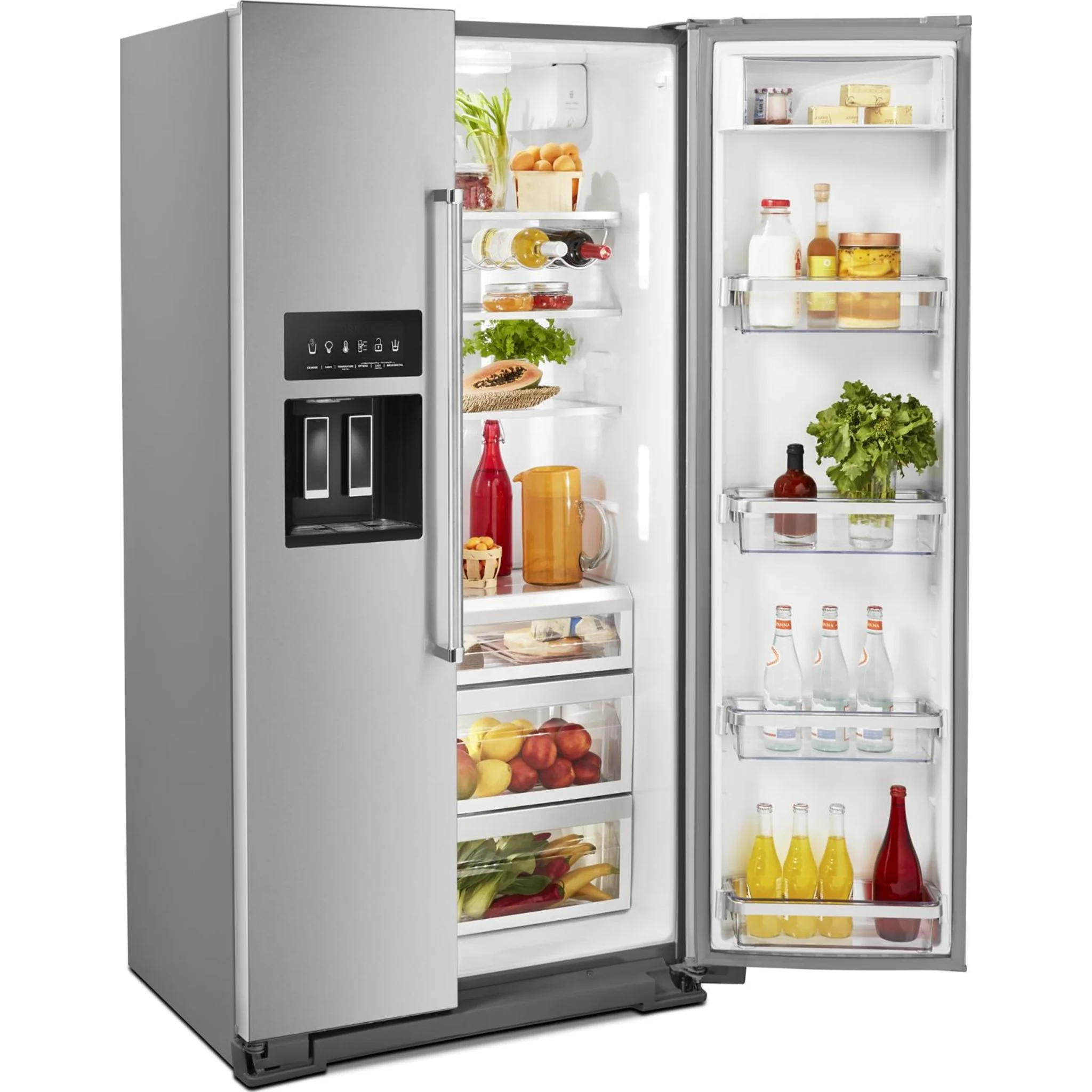 KitchenAid  22.6 cu.. ft. Counter-Depth Side-by-Side Refrigerator with Exterior Ice and Water and PrintShield finish -Stainless Steel  (KRSC703HPS) - Image 41