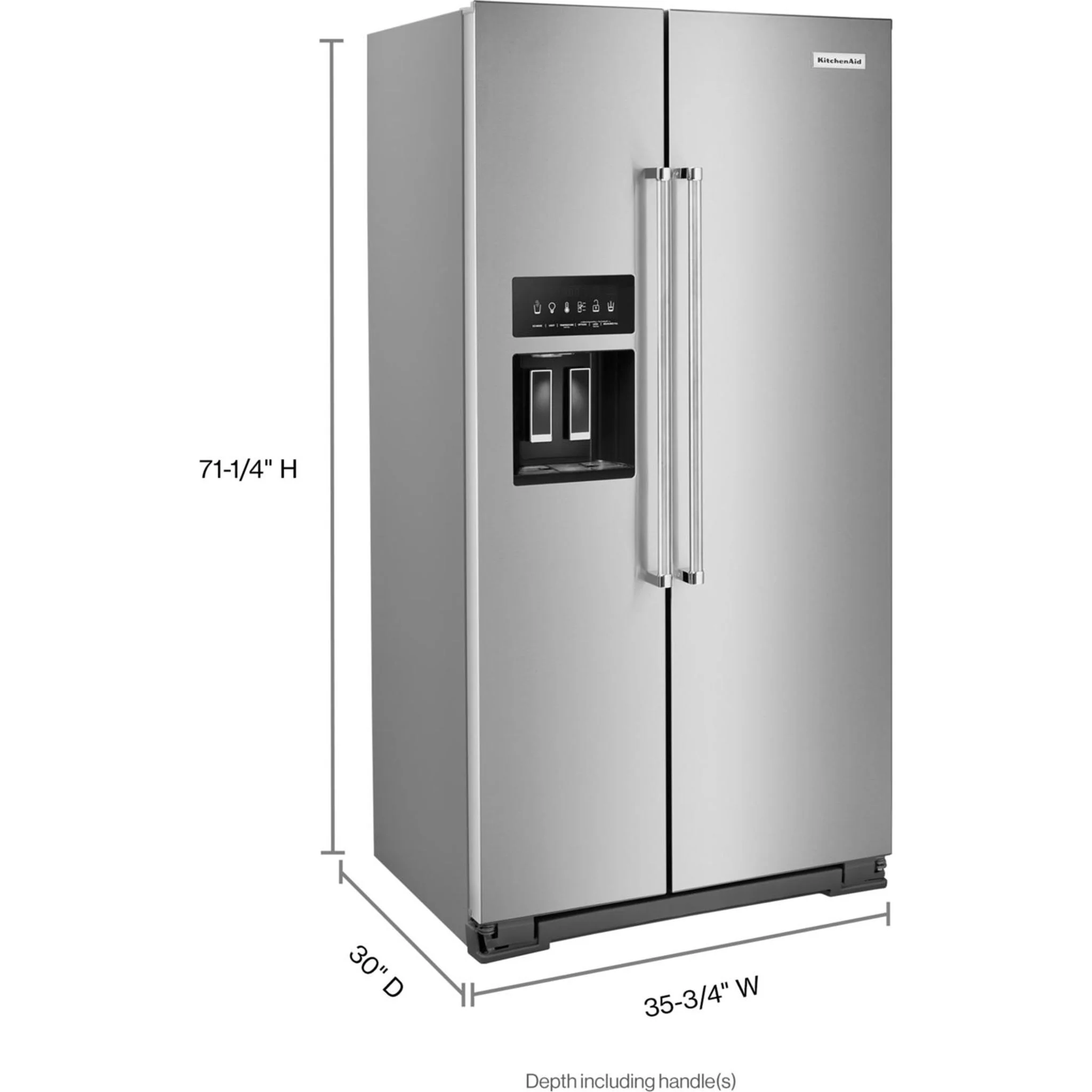KitchenAid  22.6 cu.. ft. Counter-Depth Side-by-Side Refrigerator with Exterior Ice and Water and PrintShield finish -Stainless Steel  (KRSC703HPS) - Image 46