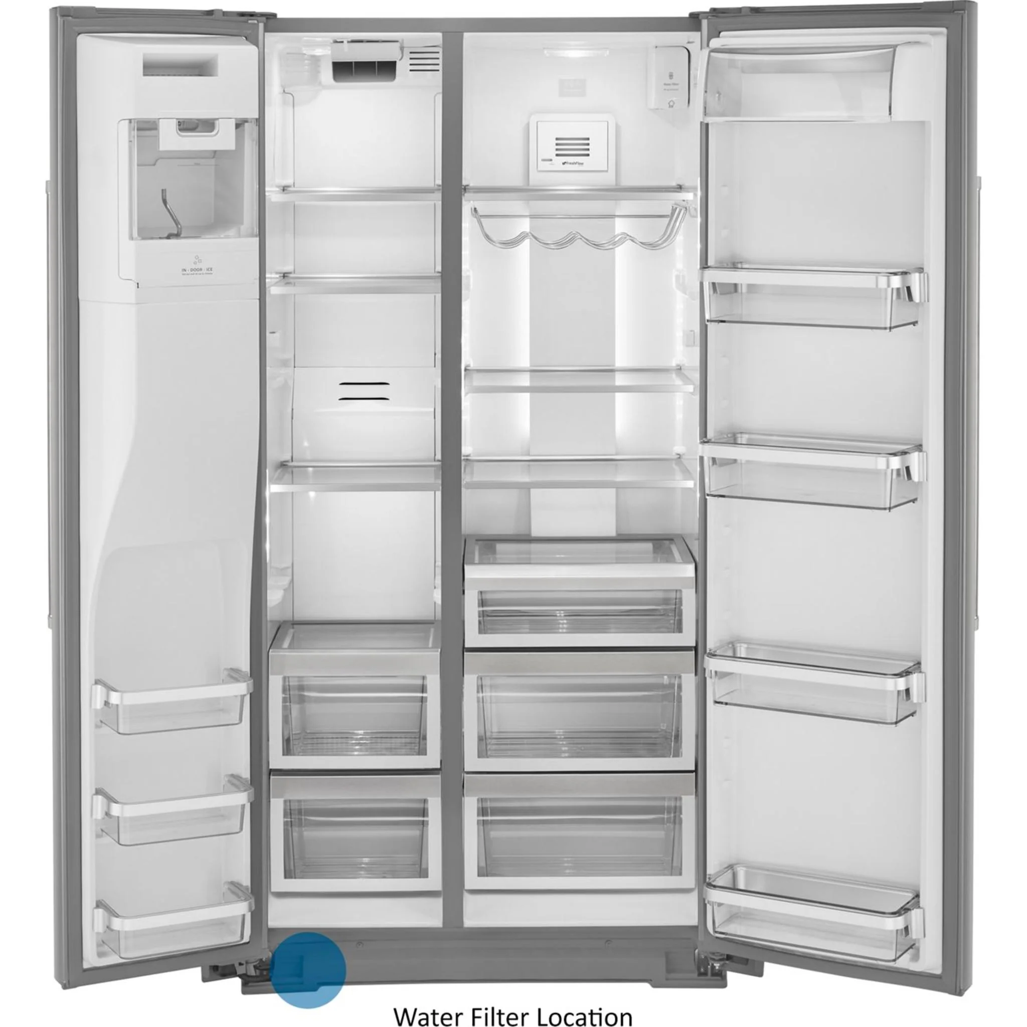 KitchenAid  22.6 cu.. ft. Counter-Depth Side-by-Side Refrigerator with Exterior Ice and Water and PrintShield finish -Stainless Steel  (KRSC703HPS) - Image 49