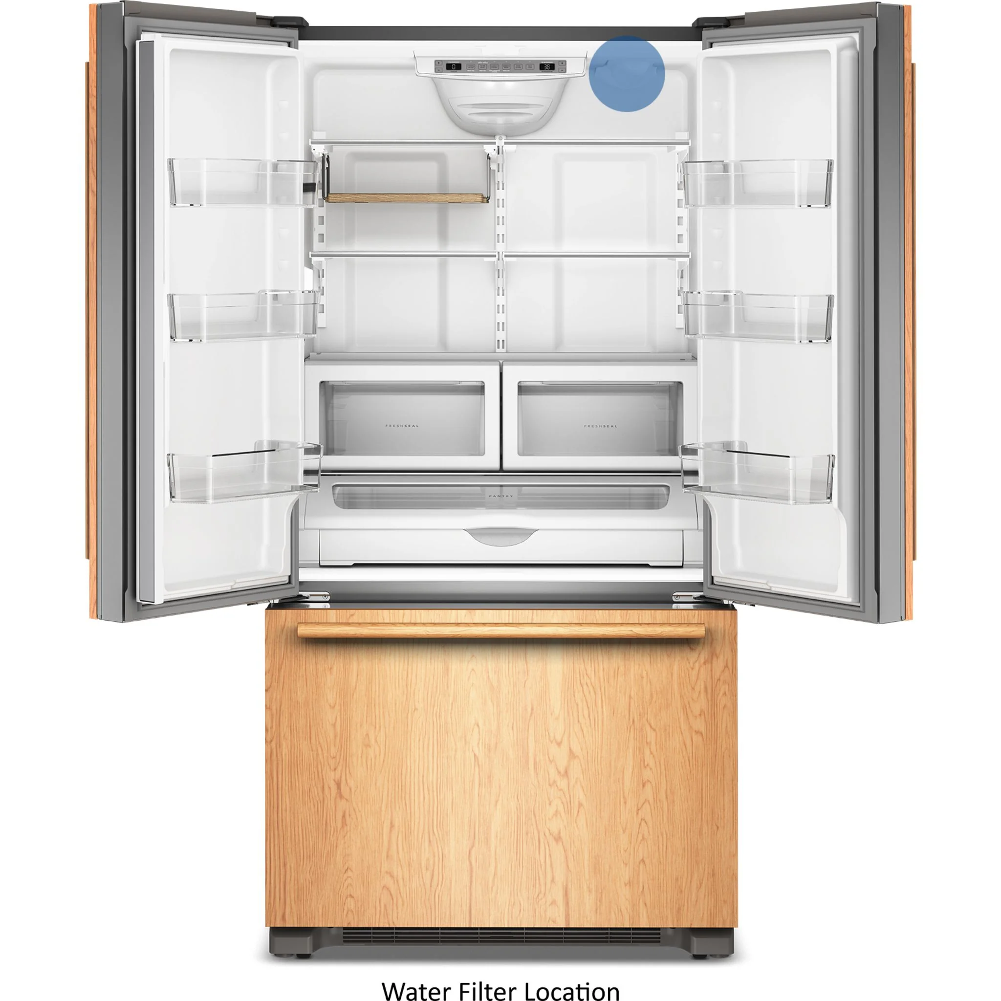 KitchenAid 22 Cu. Ft. 36-Inch Panel-Ready Counter-Depth French Door Refrigerator with Internal Water Dispenser -Panel Ready (KRFC136TPA) - Image 7