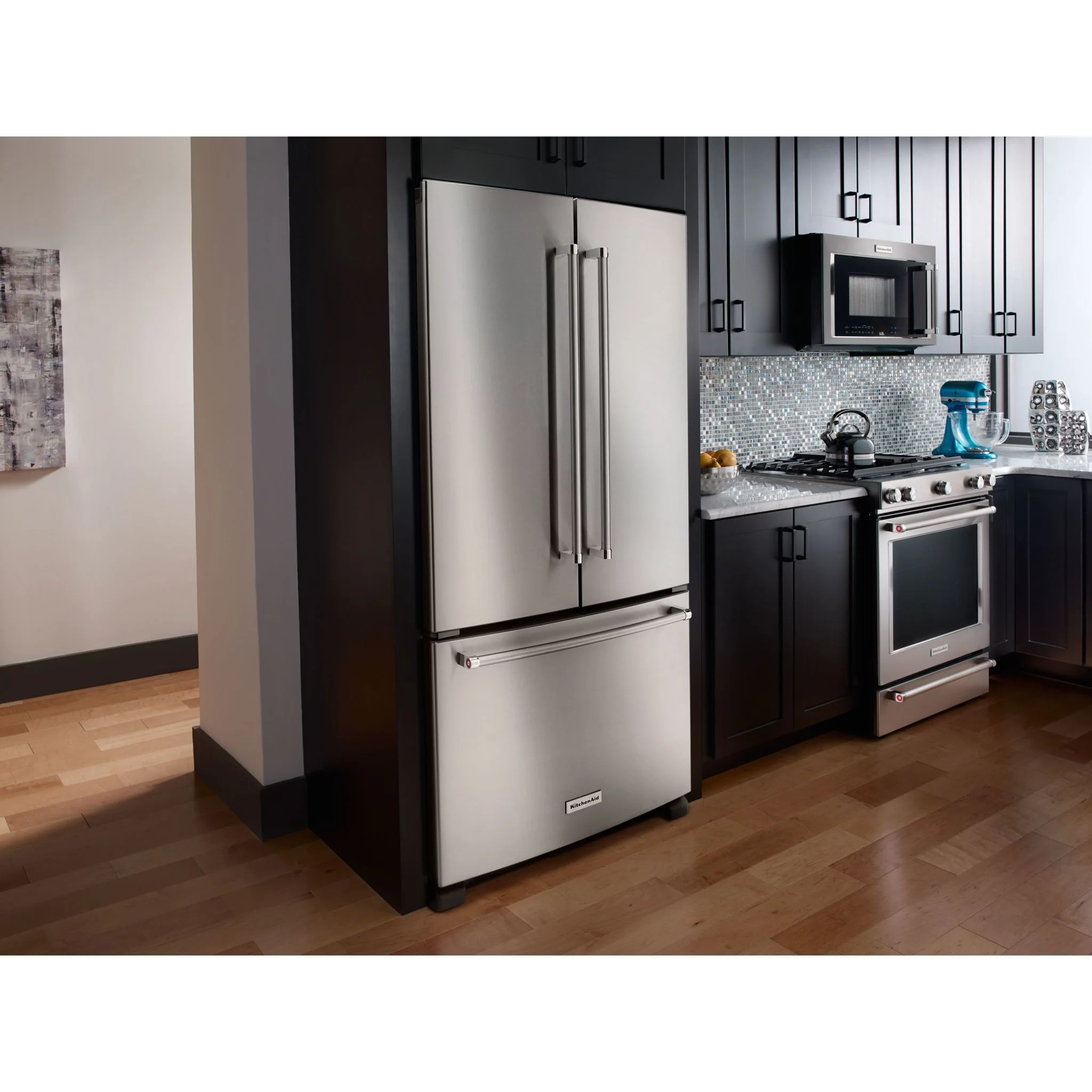 KitchenAid 22 cu.ft. 36-Inch Width Counter Depth French Door Refrigerator with Interior Dispense -Stainless Steel (KRFC302ESS) - Image 12