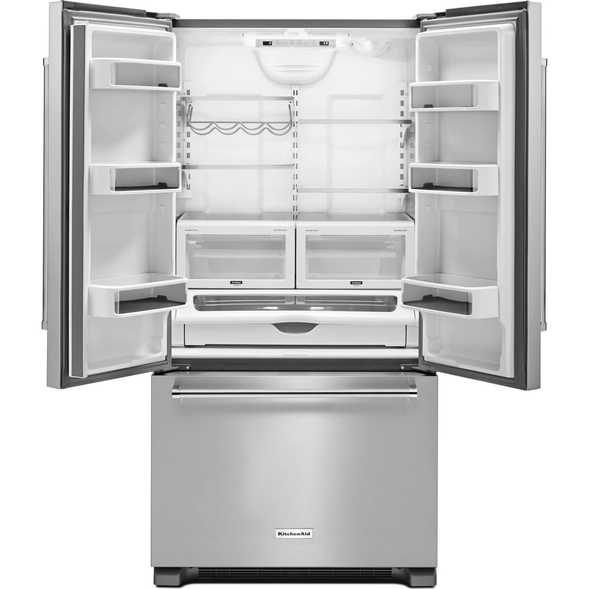 KitchenAid 22 cu.ft. 36-Inch Width Counter Depth French Door Refrigerator with Interior Dispense -Stainless Steel (KRFC302ESS) - Image 19
