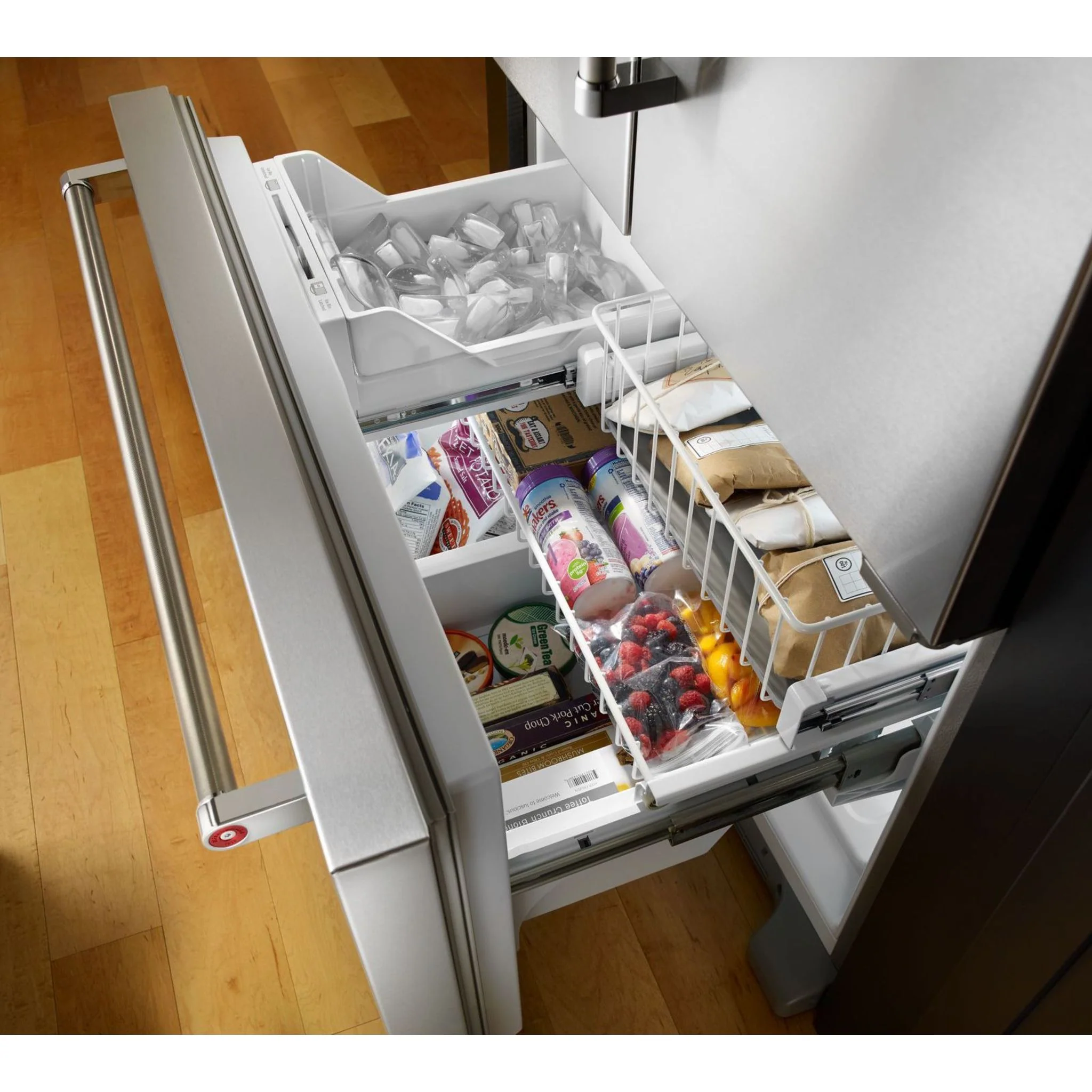 KitchenAid 22 cu.ft. 36-Inch Width Counter Depth French Door Refrigerator with Interior Dispense -Stainless Steel (KRFC302ESS) - Image 20