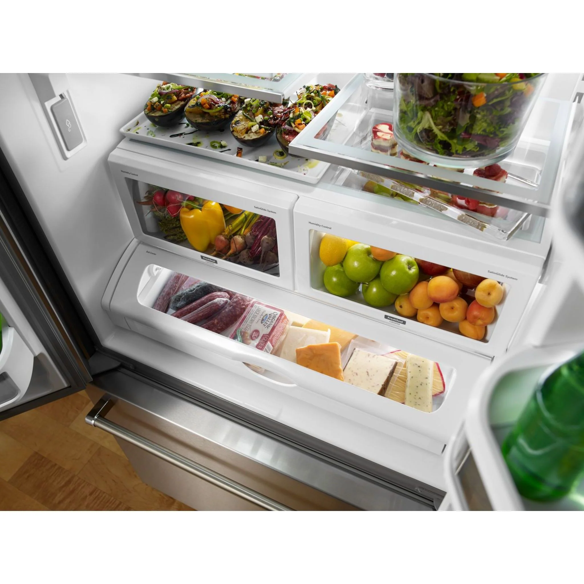 KitchenAid 22 cu.ft. 36-Inch Width Counter Depth French Door Refrigerator with Interior Dispense -Stainless Steel (KRFC302ESS) - Image 23