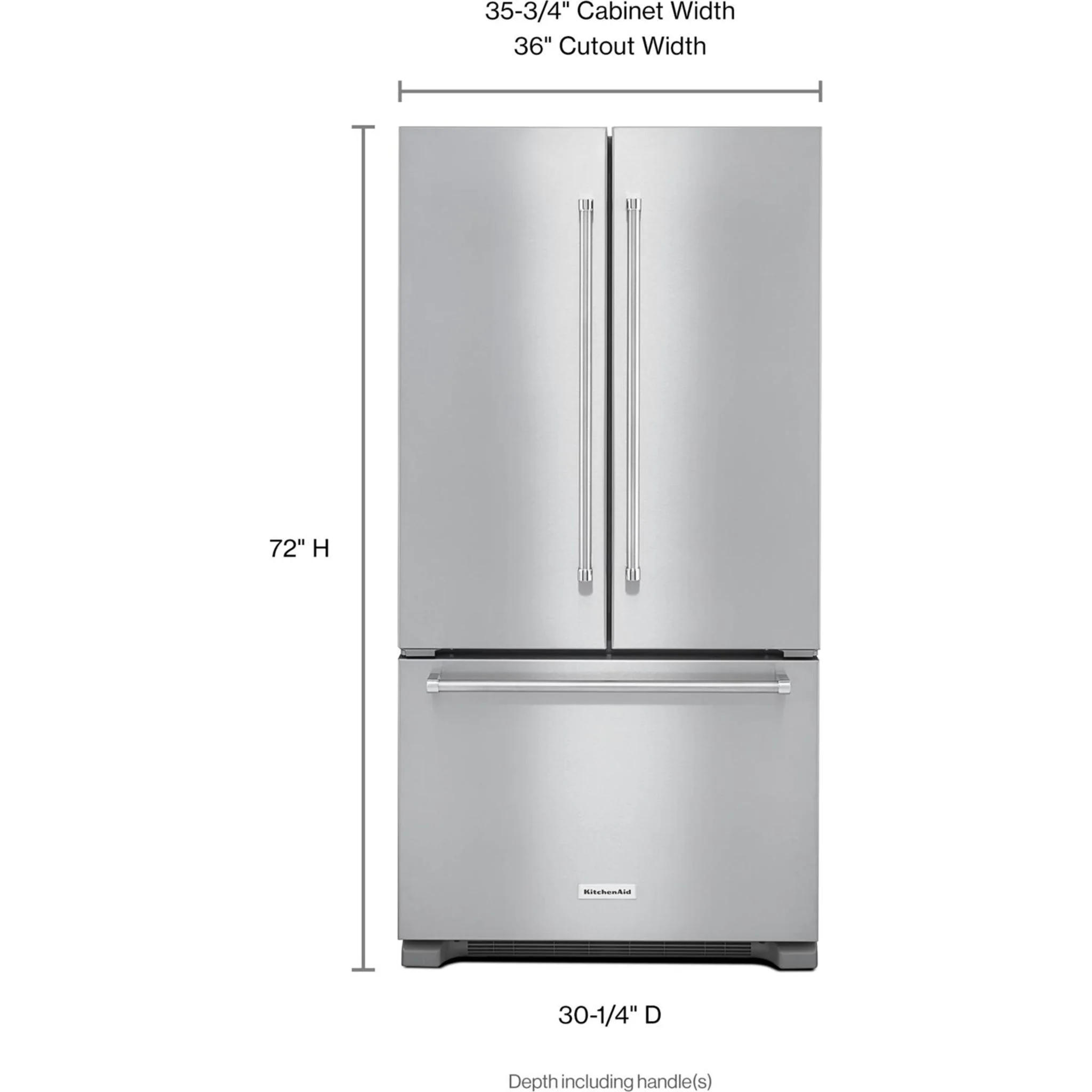KitchenAid 22 cu.ft. 36-Inch Width Counter Depth French Door Refrigerator with Interior Dispense -Stainless Steel (KRFC302ESS) - Image 31