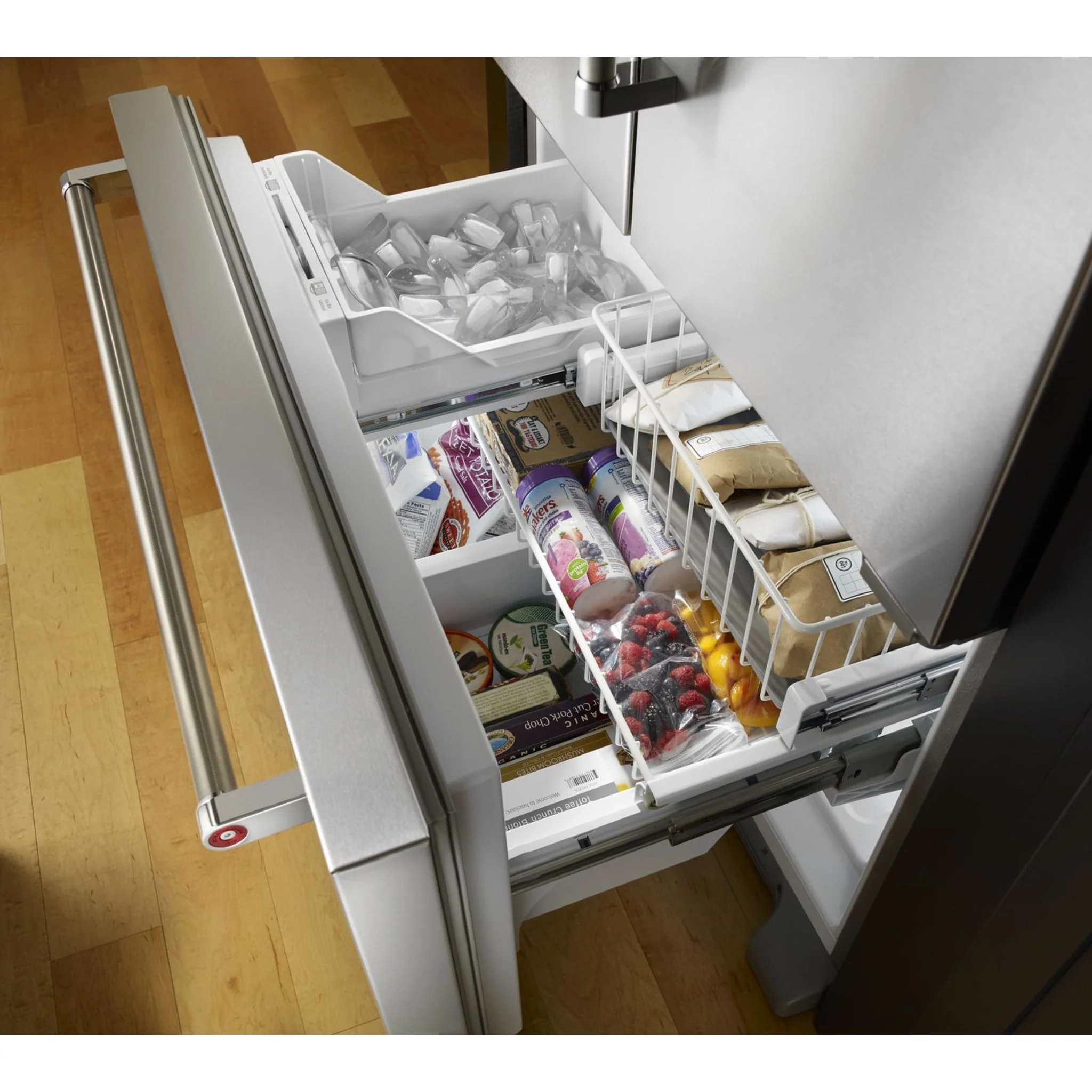 KitchenAid 22 cu.ft. 36-Inch Width Counter Depth French Door Refrigerator with Interior Dispense -Stainless Steel (KRFC302ESS) - Image 35