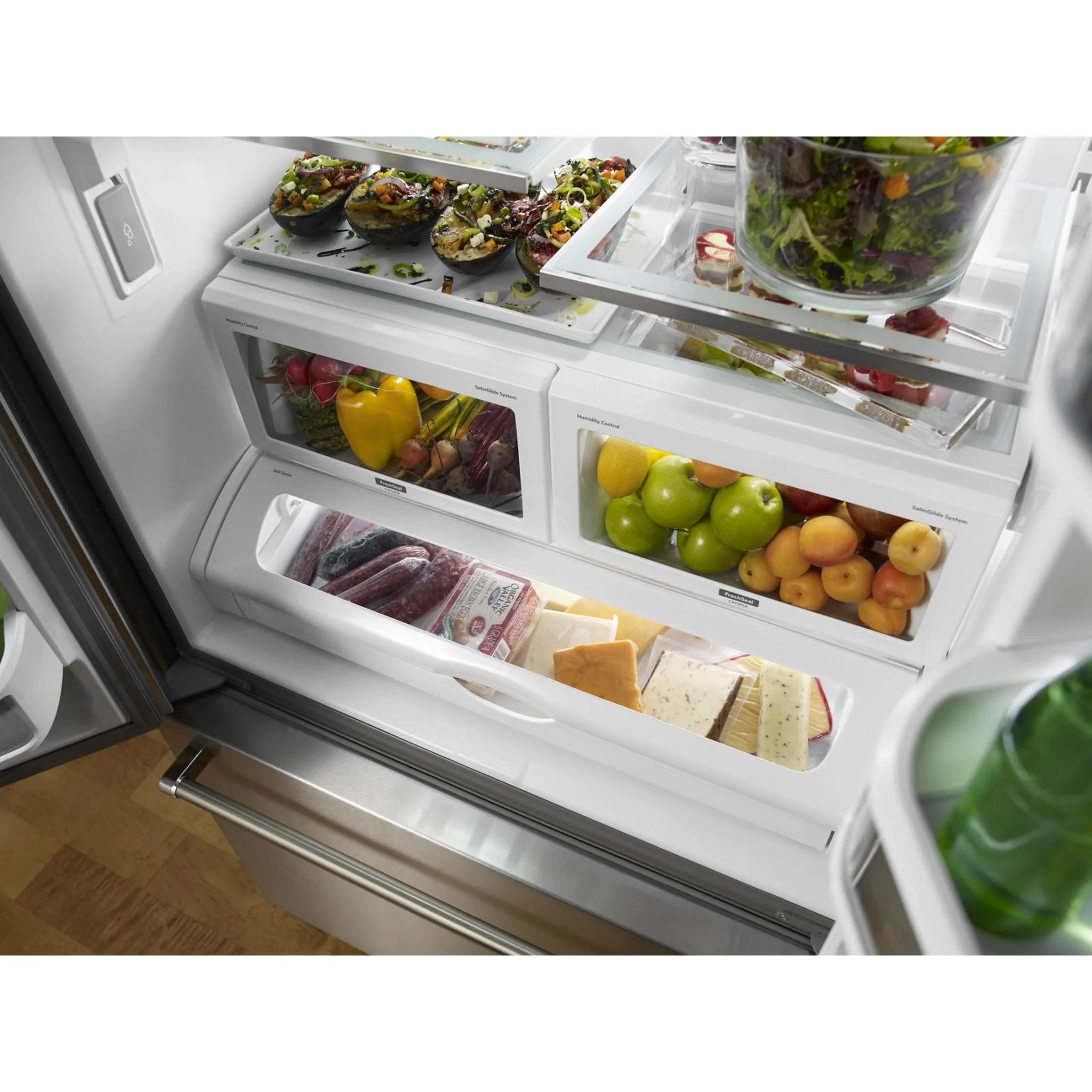 KitchenAid 22 cu.ft. 36-Inch Width Counter Depth French Door Refrigerator with Interior Dispense -Stainless Steel (KRFC302ESS) - Image 39